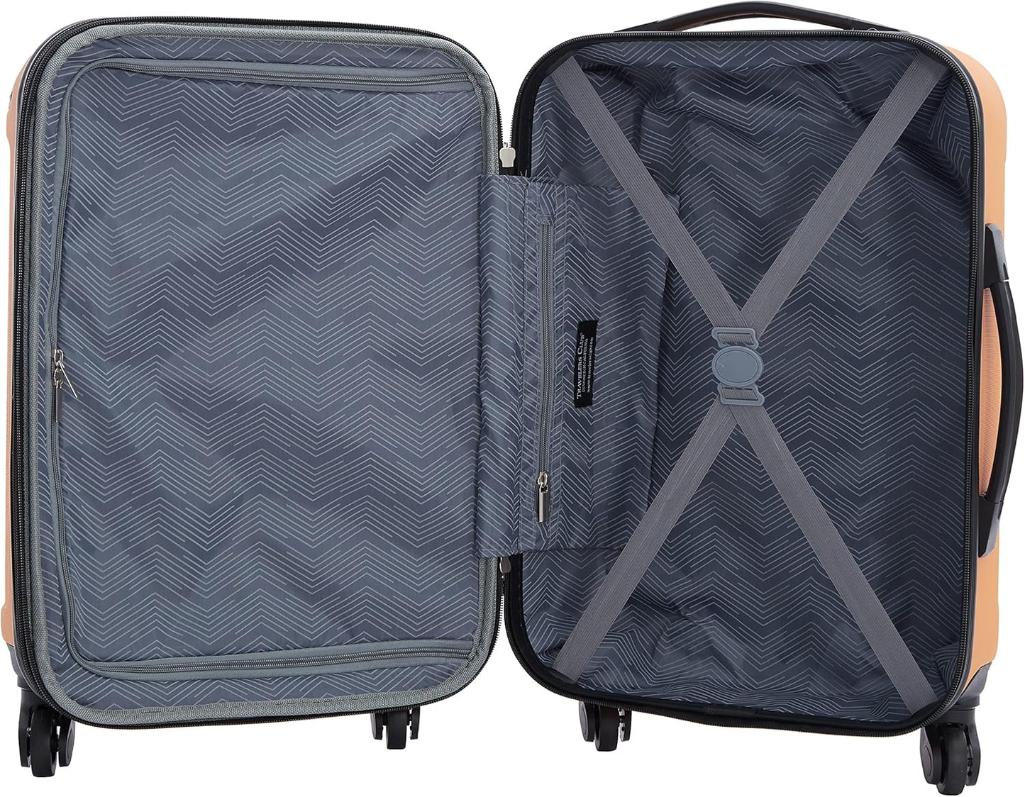 Travelers Club Midtown Hardside Luggage Travel, Butterscotch, 4-Piece Set