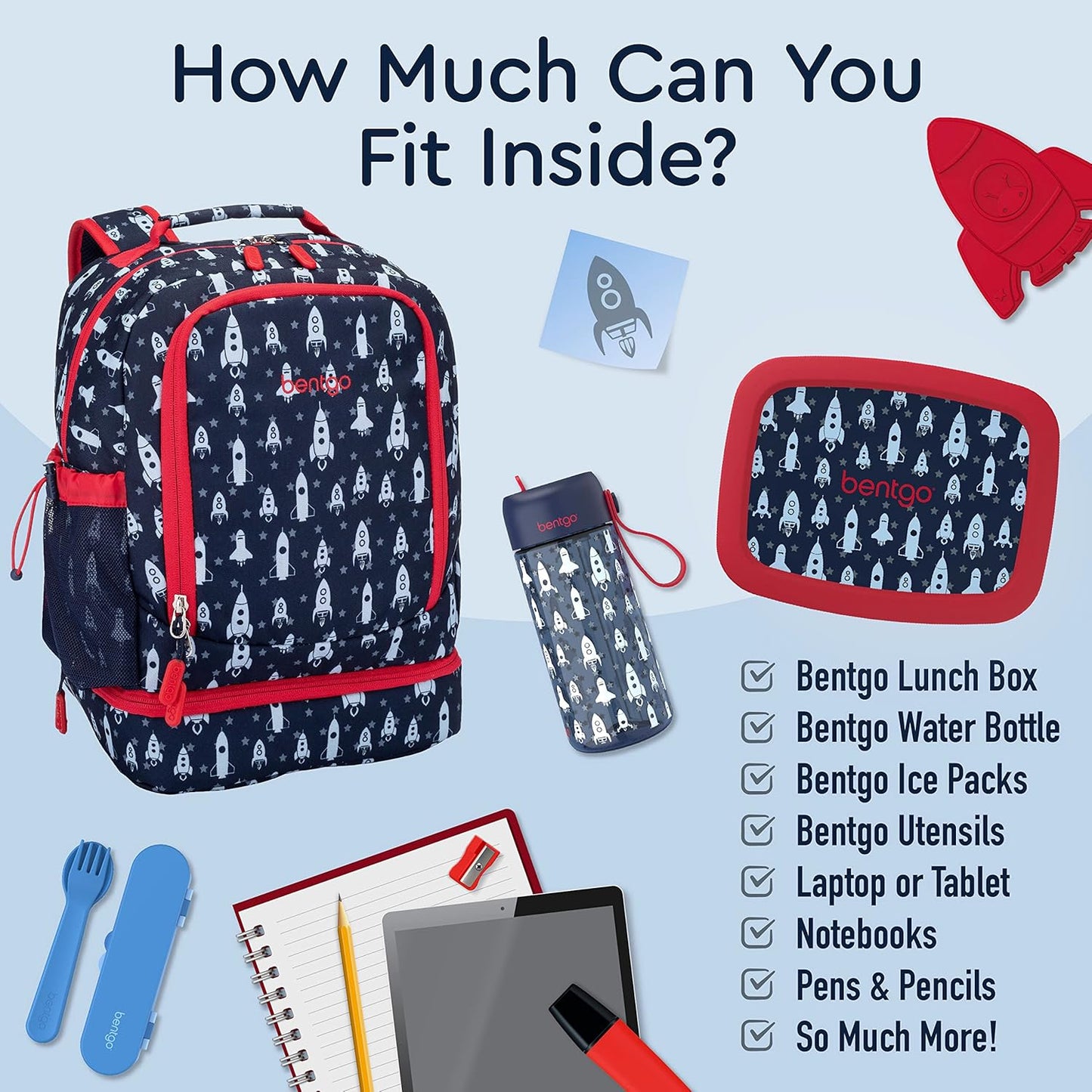 Bentgo Kids 2-in-1 Backpack & Insulated Lunch Bag - Durable 16” Backpack & Lunch Container in