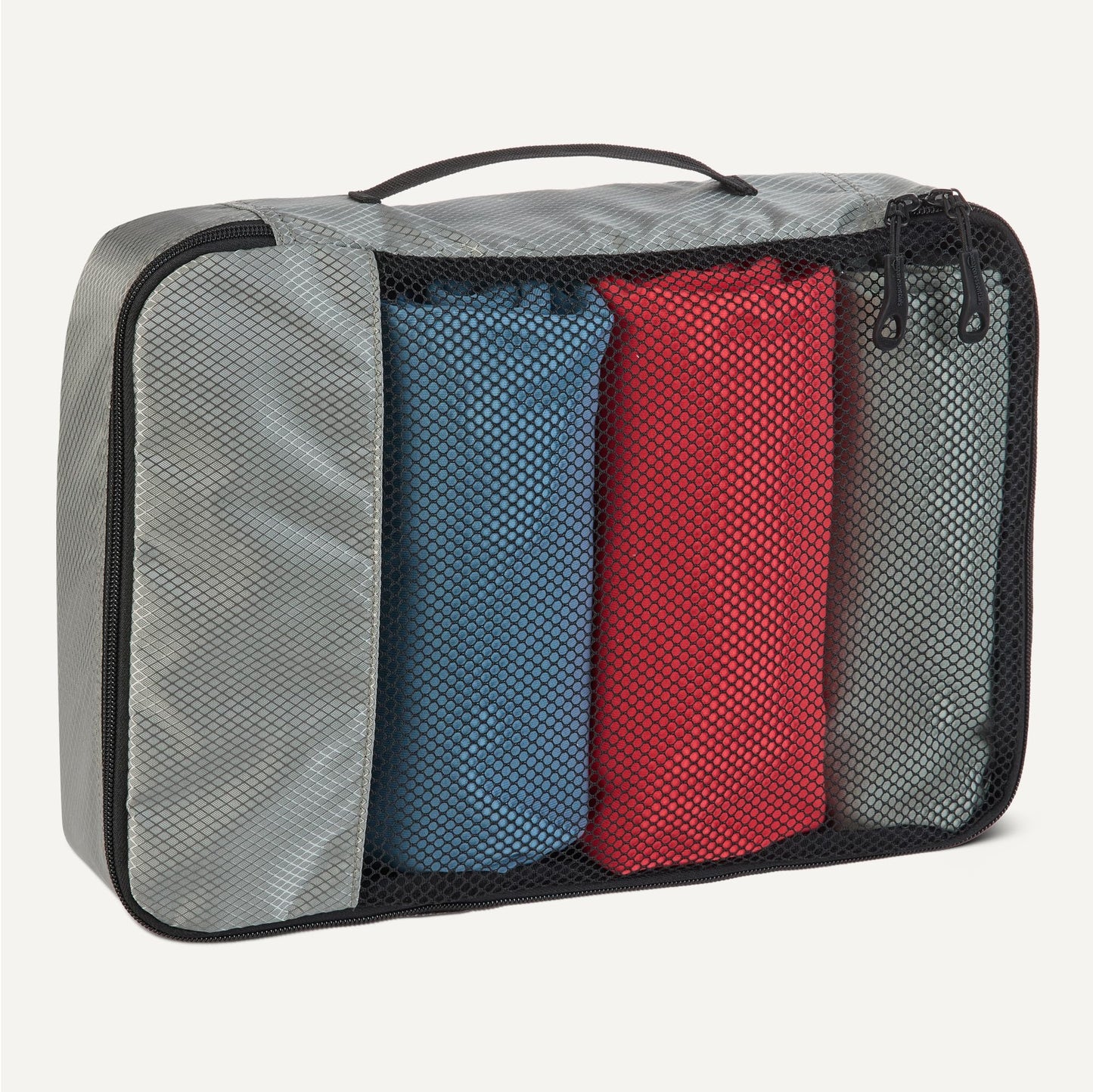 Amazon Essentials 4-Piece Packing Cubes Travel Accessories Set, Space-Saving Luggage Organizer with
