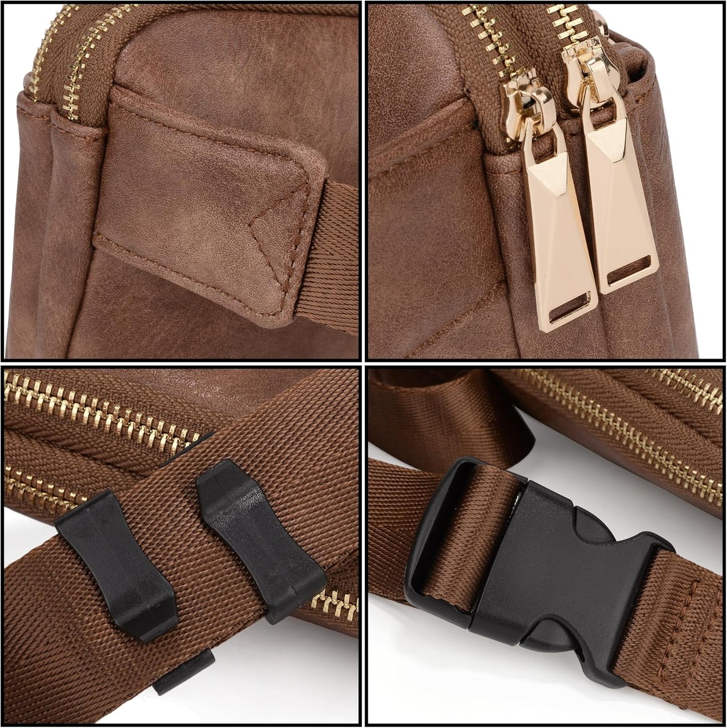 UTO Fanny Pack for Women Crossbody Trendy Fashion Belt Purse Chest Waist Hip Bumbag for Outdoor Shopping Travel Hiking