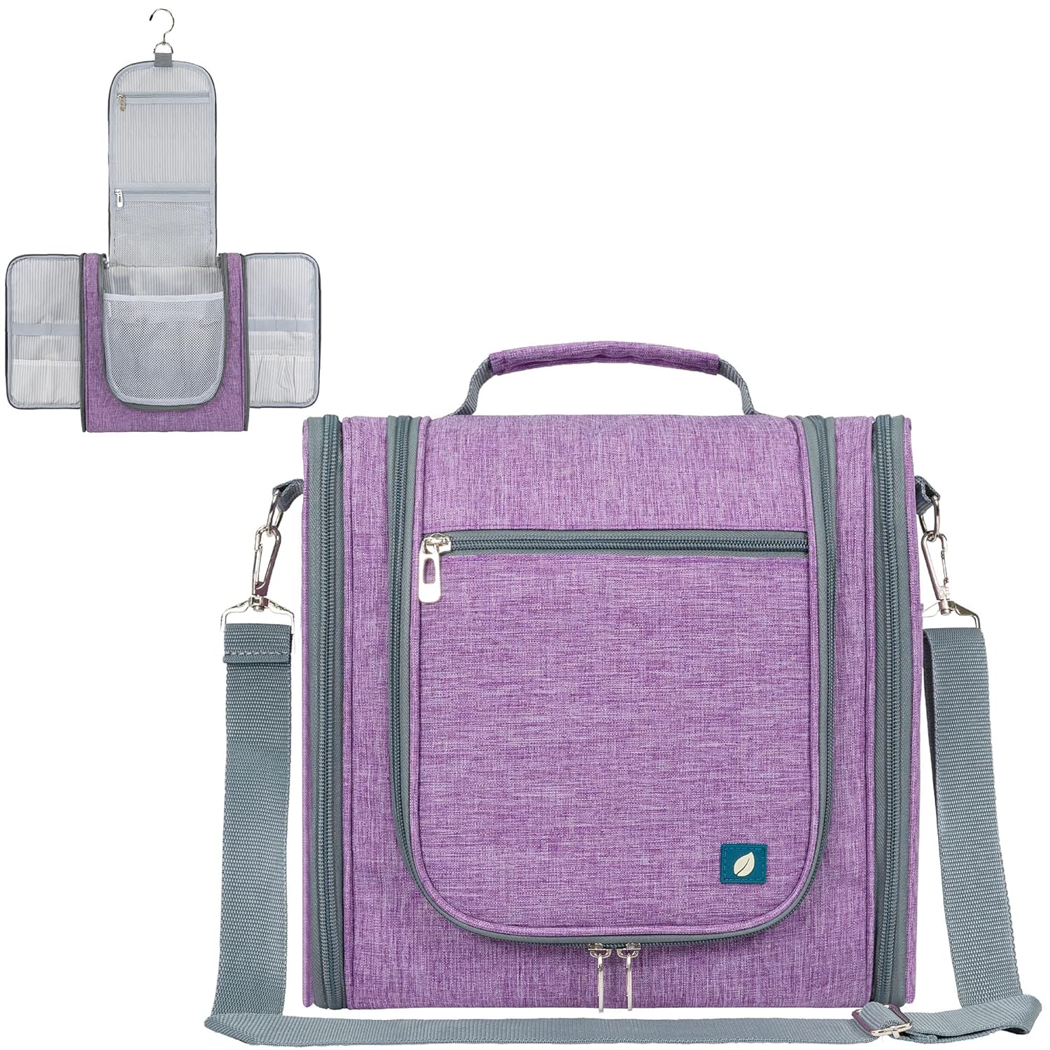 PAVILIA Extra Large Toiletry Bag Travel Bag for Women Men, Hanging Cosmetic Organizer, Water