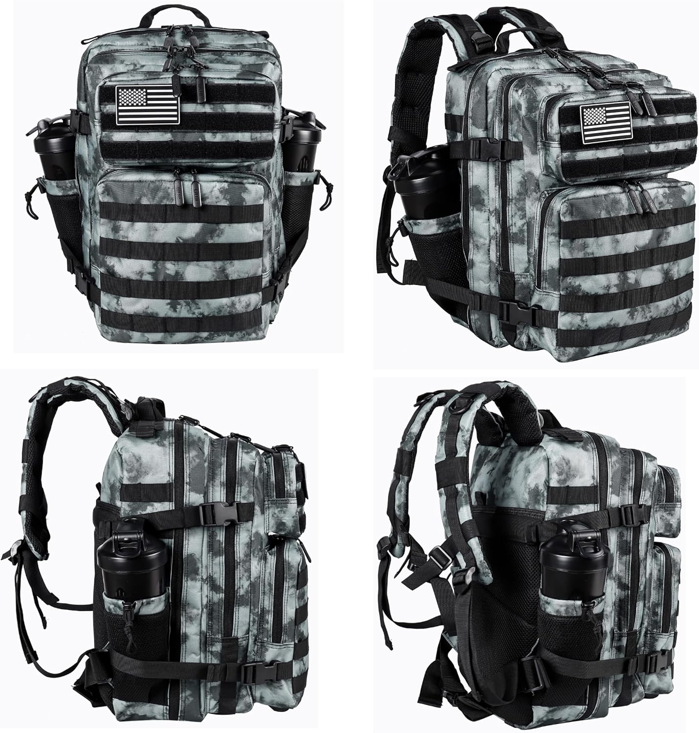 LHI Tactical Military Backpack for Men and Women 25L/35L Army Assault Pack Bag Small Rucksack with Bottle Holder