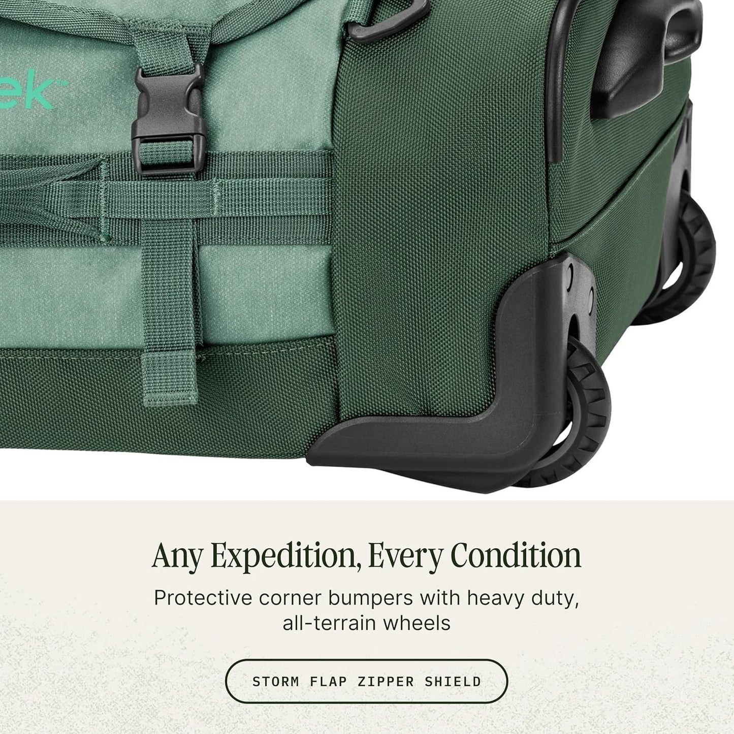 Eagle Creek Cargo Hauler XT Wheeled Duffel - Wheeled Backpack Duffel - Deployable Backpack Straps - Lockable U-Lid & Easy Access Compartment - Duck Green