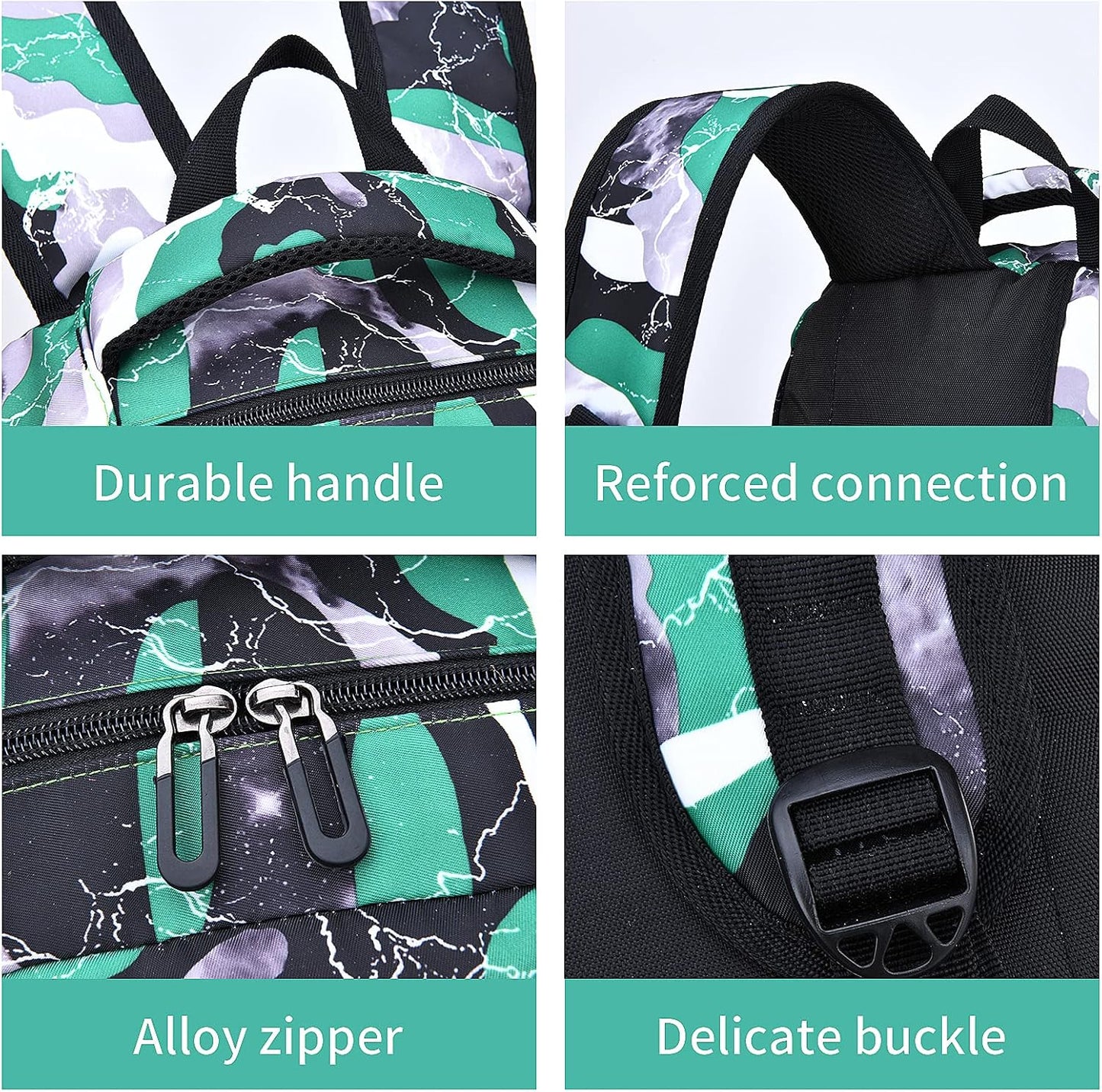Camo Backpack for Kids, Lightweight Camo Backpack Elementary Middle School Backpack Water Repellent Bookbag (Camo Green 2 in 1)
