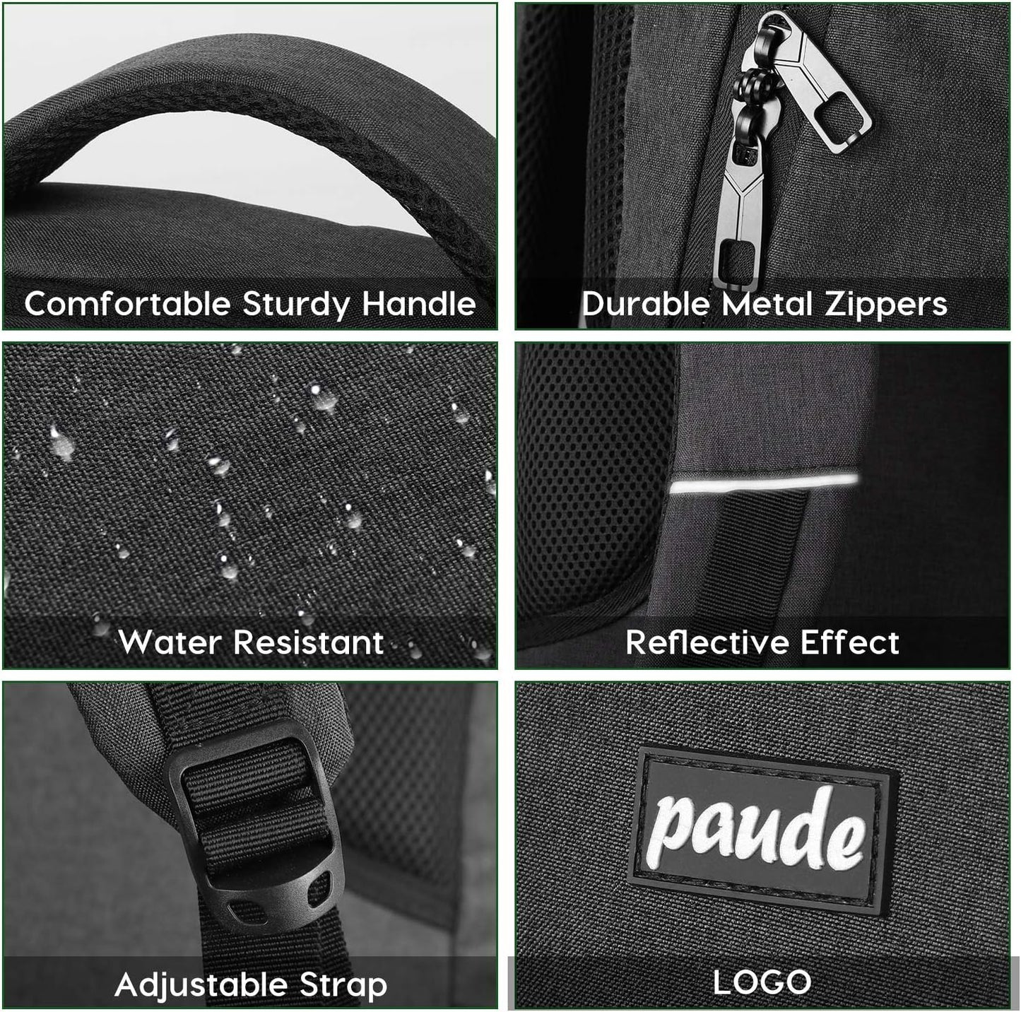 Paude Backpack for Men and Women,School Backpack for Teens,15.6 inch Laptop Backpack with USB Charging port for Business College Travel