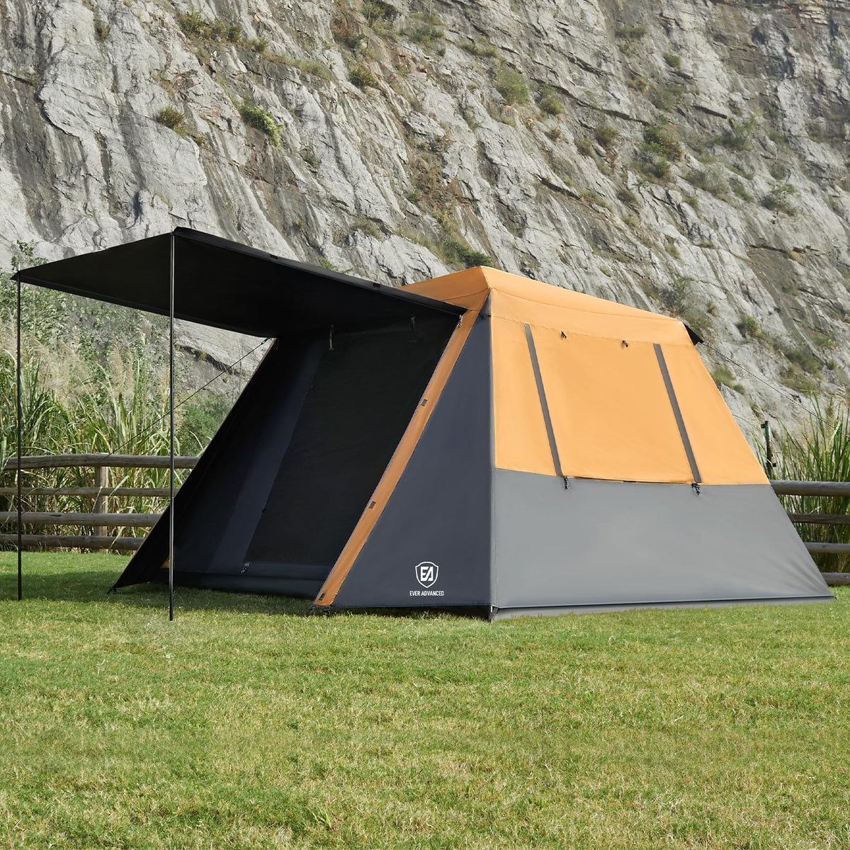 EVER ADVANCED Blackout 6 Person Camping Tent, Instant Cabin Tent for Family with Vestibule and