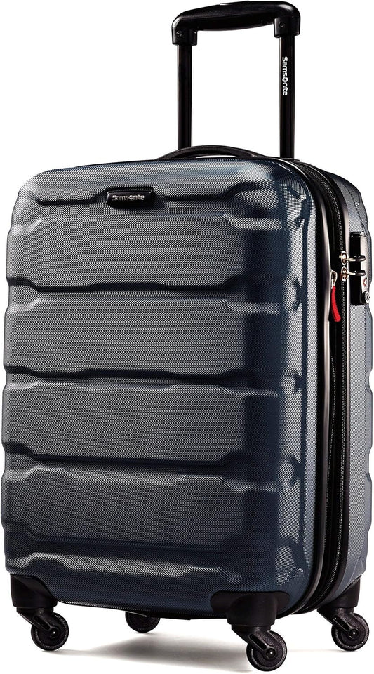 Samsonite Omni PC Hardside Expandable Luggage with Spinner Wheels, Navy, Carry-On 20-Inch