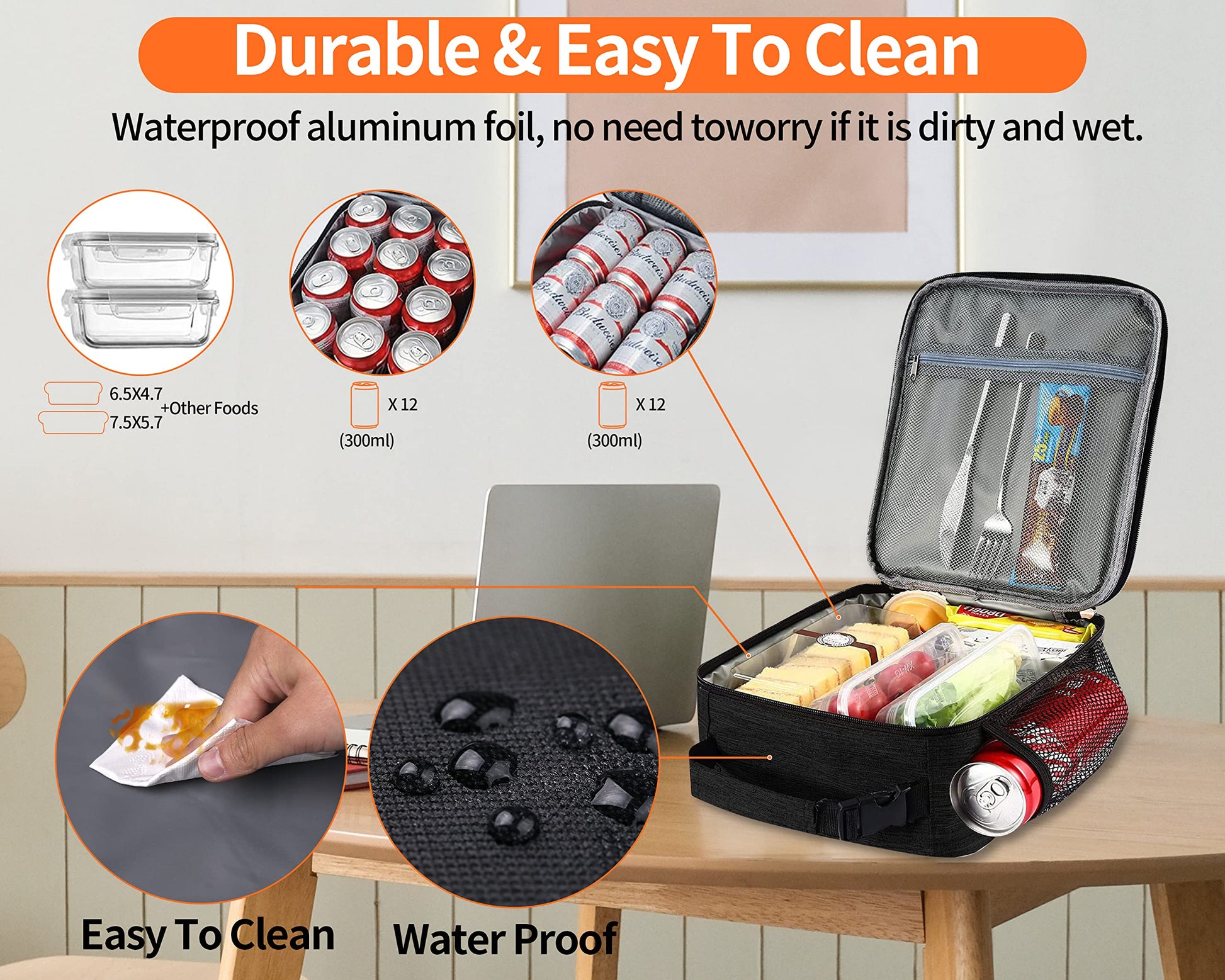 ZM-YOUTOO Lunch Box for Men - Reusable Lunch Bag Men Adult Women- Insulated Small LunchBox