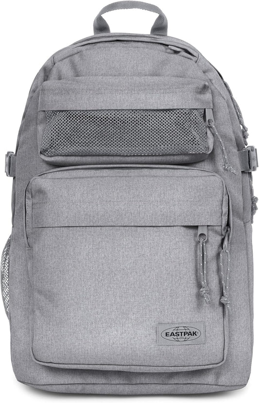 EASTPAK Double Pro – 32L Performance Backpack with 16" Laptop Sleeve, Dual Compartments, Security Pocket, Bottle Holder & Organizer, Sunday Grey