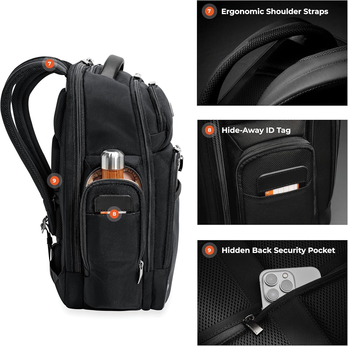 Briggs & Riley Medium Cargo Backpack for Women & Men - Laptop Backpack, For Work & Travel, Lightweight & Durable, Padded Straps, Fits up to 15" Laptop - @work Collection, Black