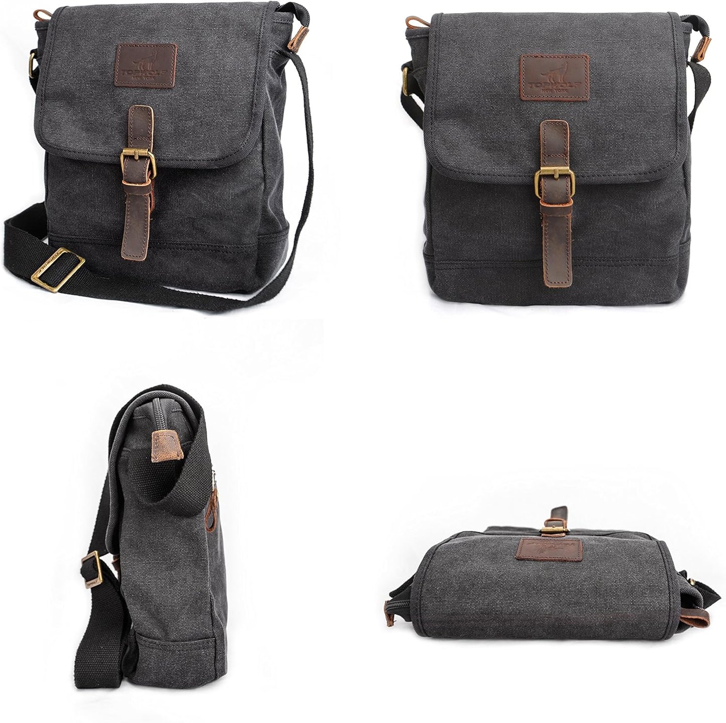 Canvas Messenger Bag Small Crossbody Bag Casual Travel Working Tools Bag Shoulder Bag Hold Phone