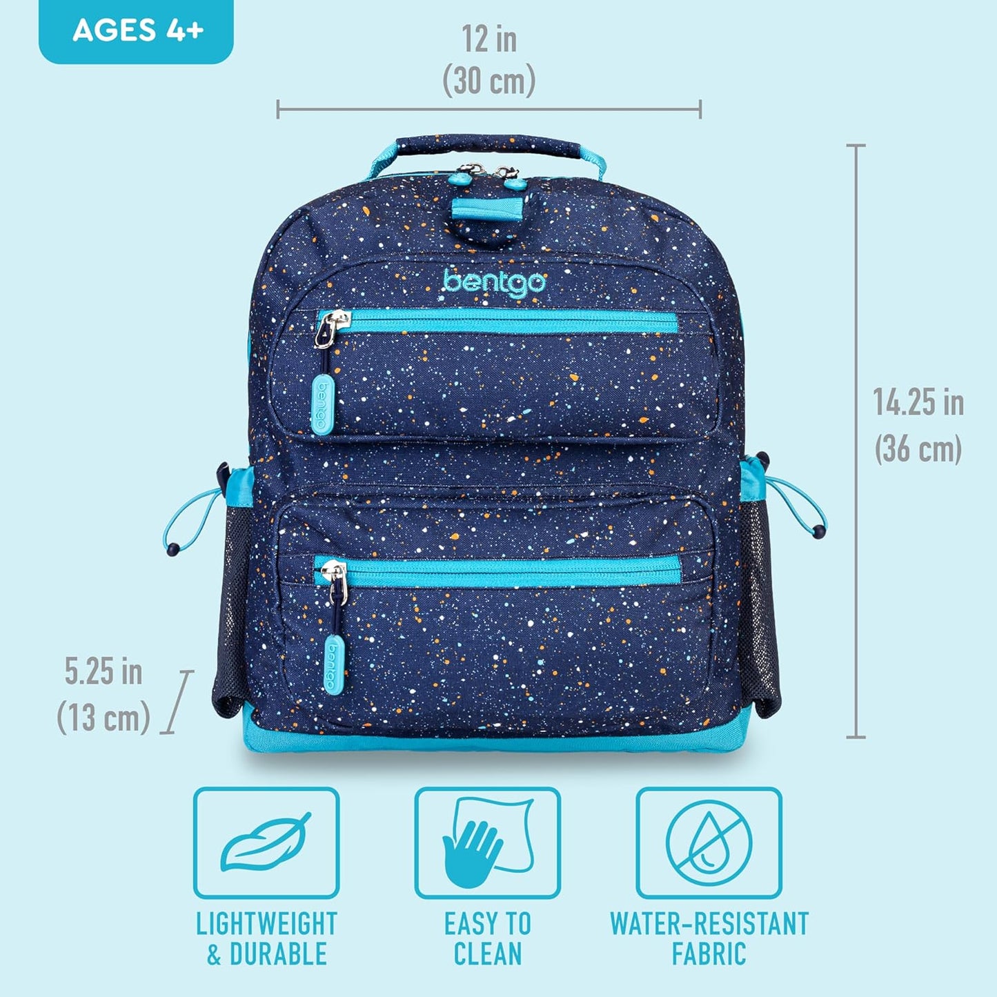 Bentgo Kids Confetti Backpack - Lightweight 14” Backpack for School, Travel & Daycare, Ideal for