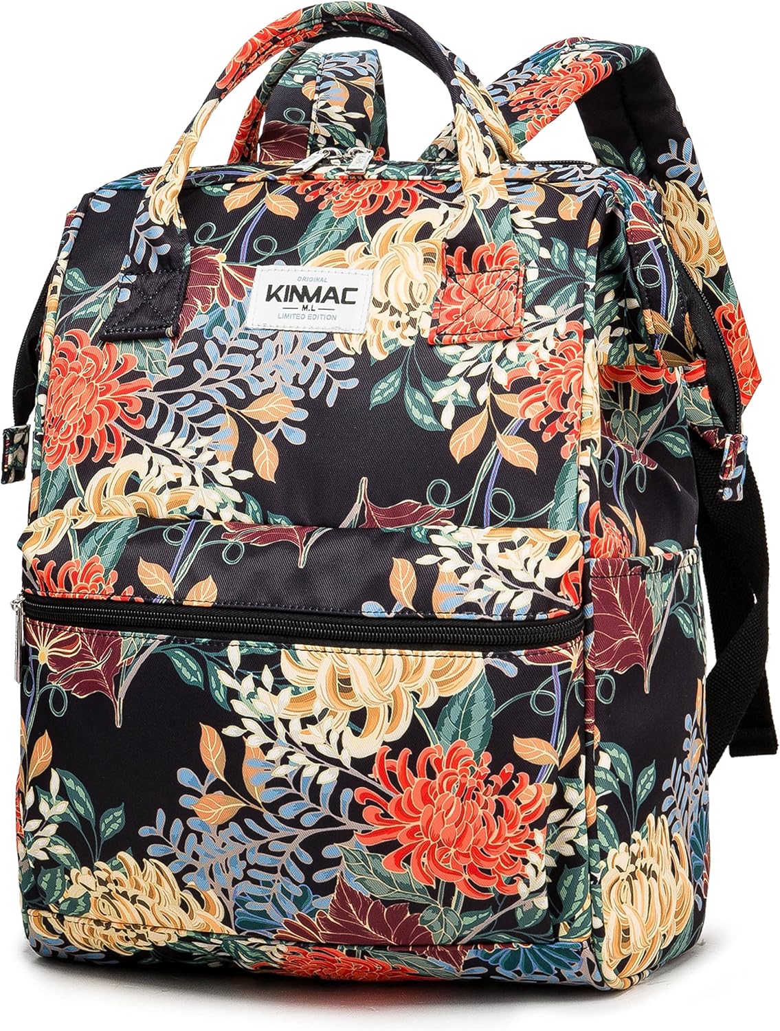 Kinmac Wide Open Style Laptop Backpack for Laptop Up to 15.6 Inch Men Women Travel Outdoor Backpack (Golden Chrysanthemum)