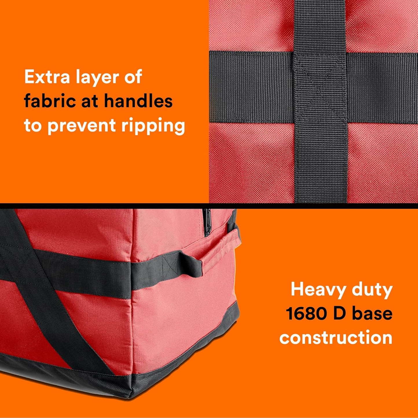 Fitdom 106L 45" Heavy Duty Extra Large Duffle with Upgrade Zipper, Durable & Water Resistant. Perfect as Camping Travel Storage Tent Storage Sports Equipment Bag For Coaches & More