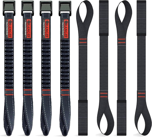 ORANGEE 4 Pack Motorcycle & Bike Luggage Straps 20" - 55" Adjustable Stretch Tie Down Strap for Motorcycle, Bike, ATV Racks