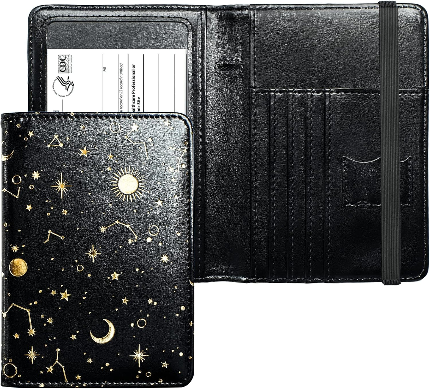 Mymazn Passport Holder with Clear Pocket Passport Case Passport Cover Women Passport Case with RFID