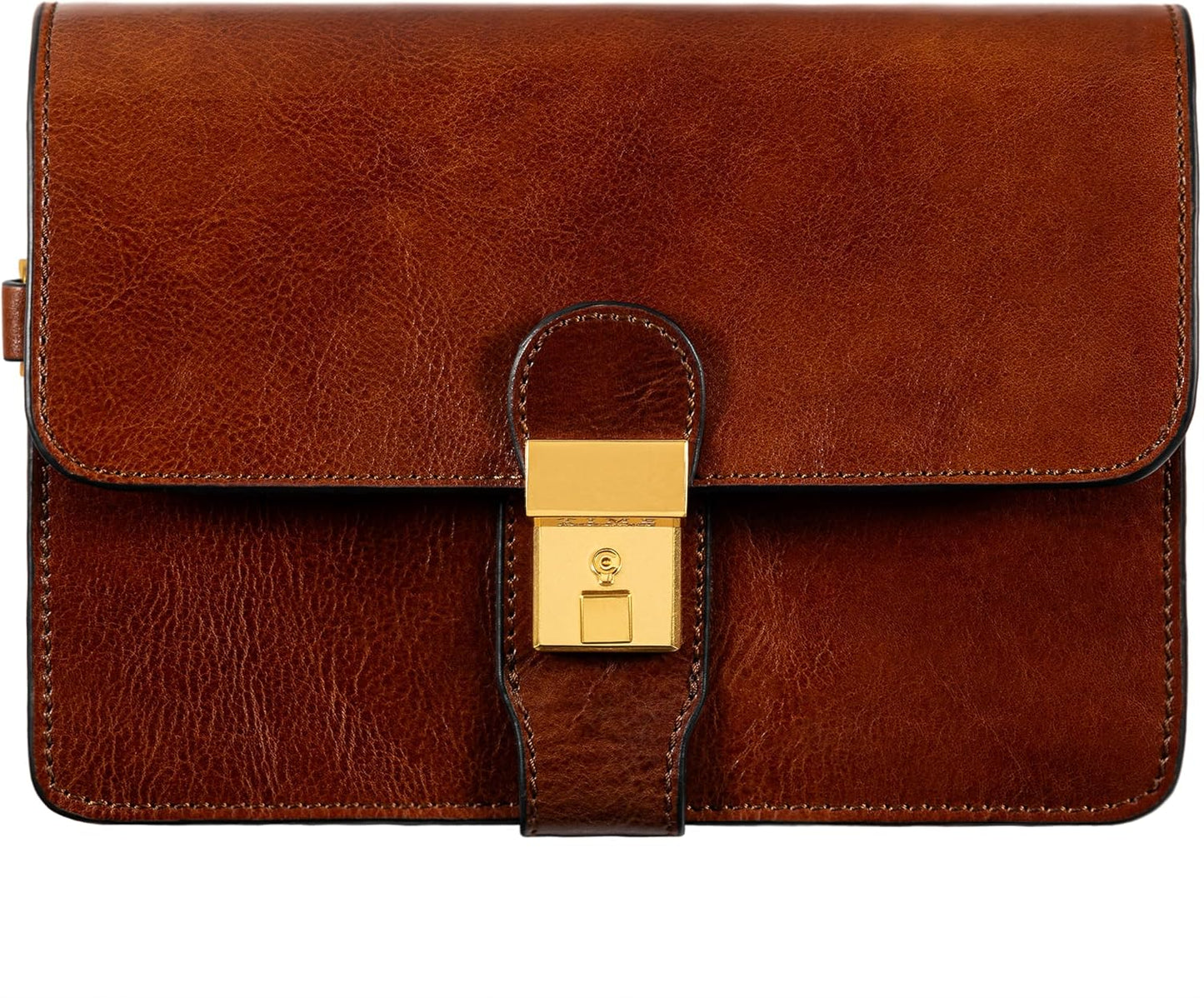 Time Resistance Leather Clutch - Men's Organizer Wrist Bag - Briefcase Handmade in Italy
