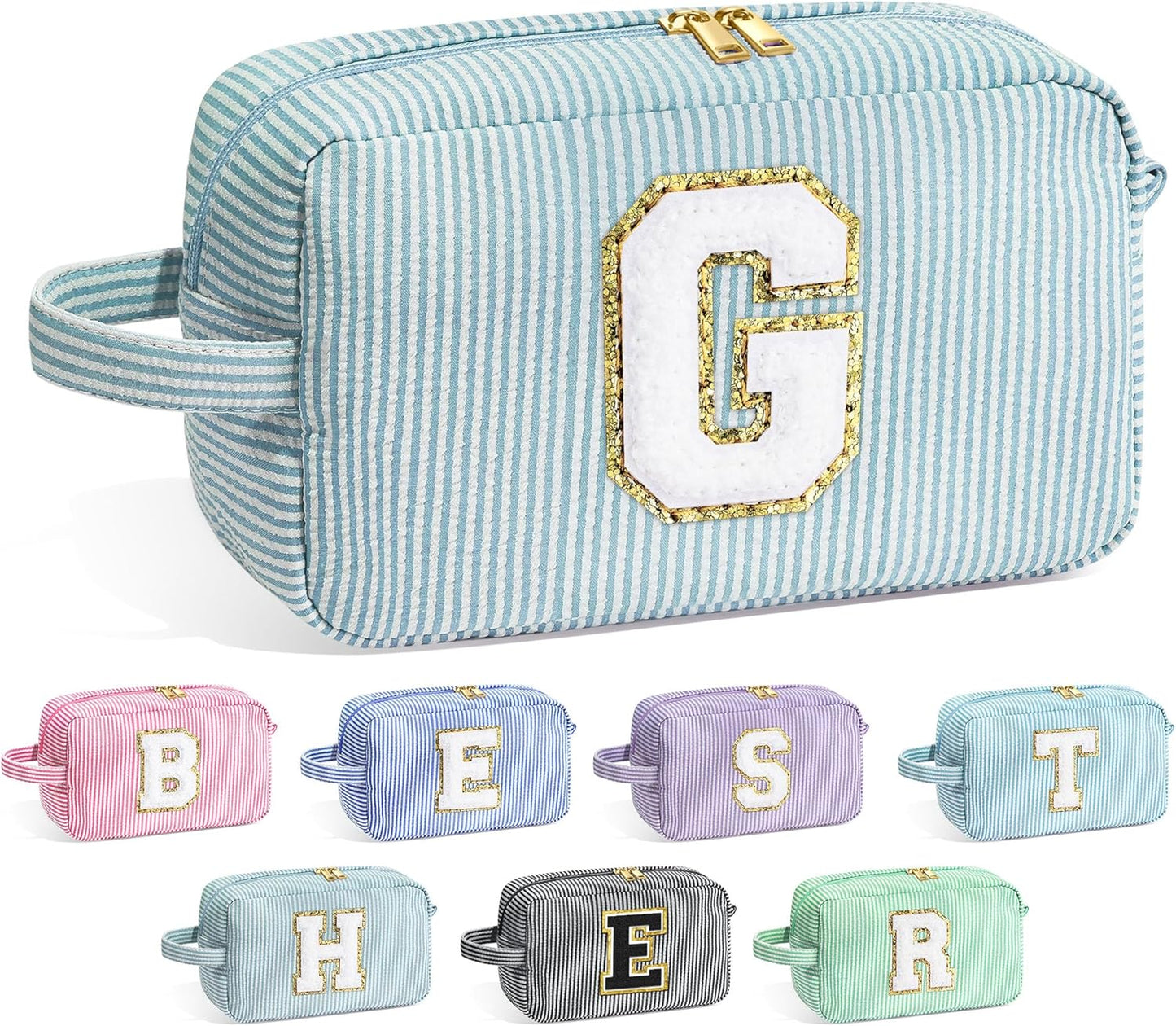 YOOLIFE Graduation Gifts for Teen Girls - Personalized Graduation Gifts for Her, Graduation Party Favor, Monogram Initial Makeup Bag for Teen Girl Gifts Trendy Stuff, Girls Makeup Toiletry Bag G