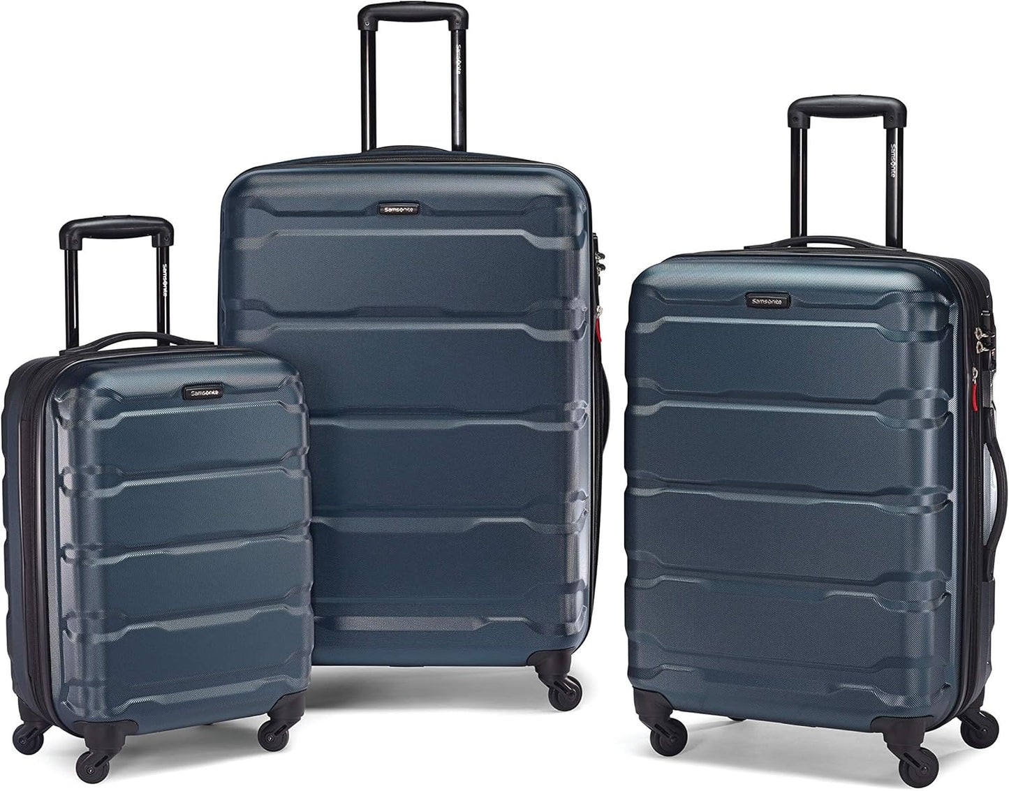 Samsonite Omni PC Hardside Expandable Luggage with Spinner Wheels, Teal, 3-Piece Set (20/24/28)