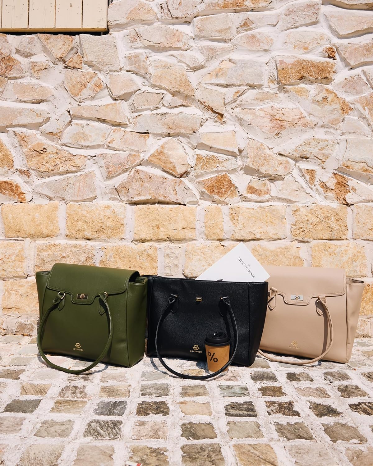 LOVEVOOK Laptop Bag for Women Soft Leather Work Bag, Office Shoulder Tote Purse with Flap Briefcase for Teacher Nurse