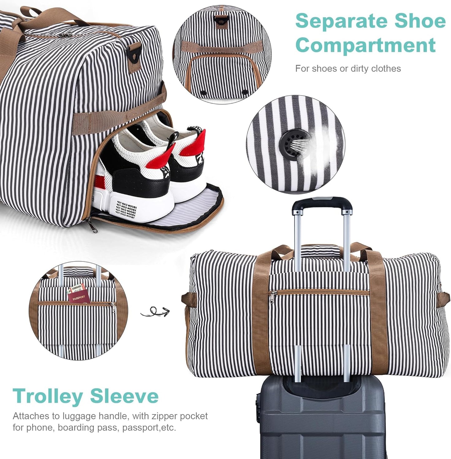 80L Duffle Bag for Travel, Large Foldable Waterproof Travel Duffel Bags Weekender Overnight Bag for