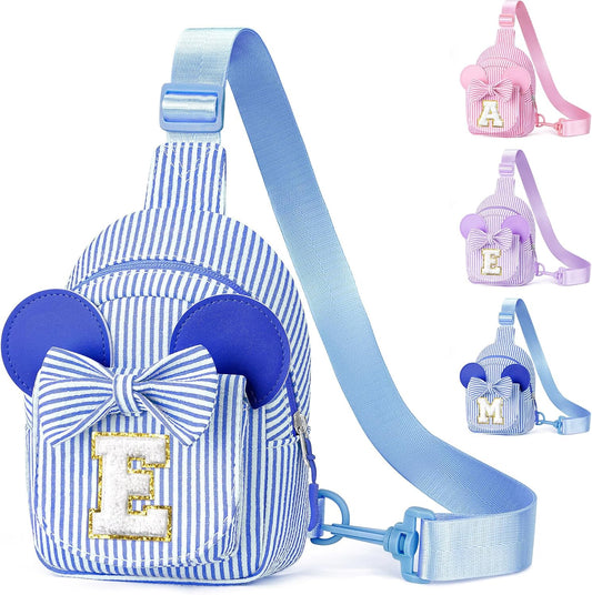YOOLIFE Personalized Sling Bag - Birthday Gifts for one 2 3 4 5 6 7 8 Year Old Girls, Birthday Gifts for Girl Daughter Sister, Initial Cross Body Bags for Girls Sling Bag Purse for Kids (Blue E)