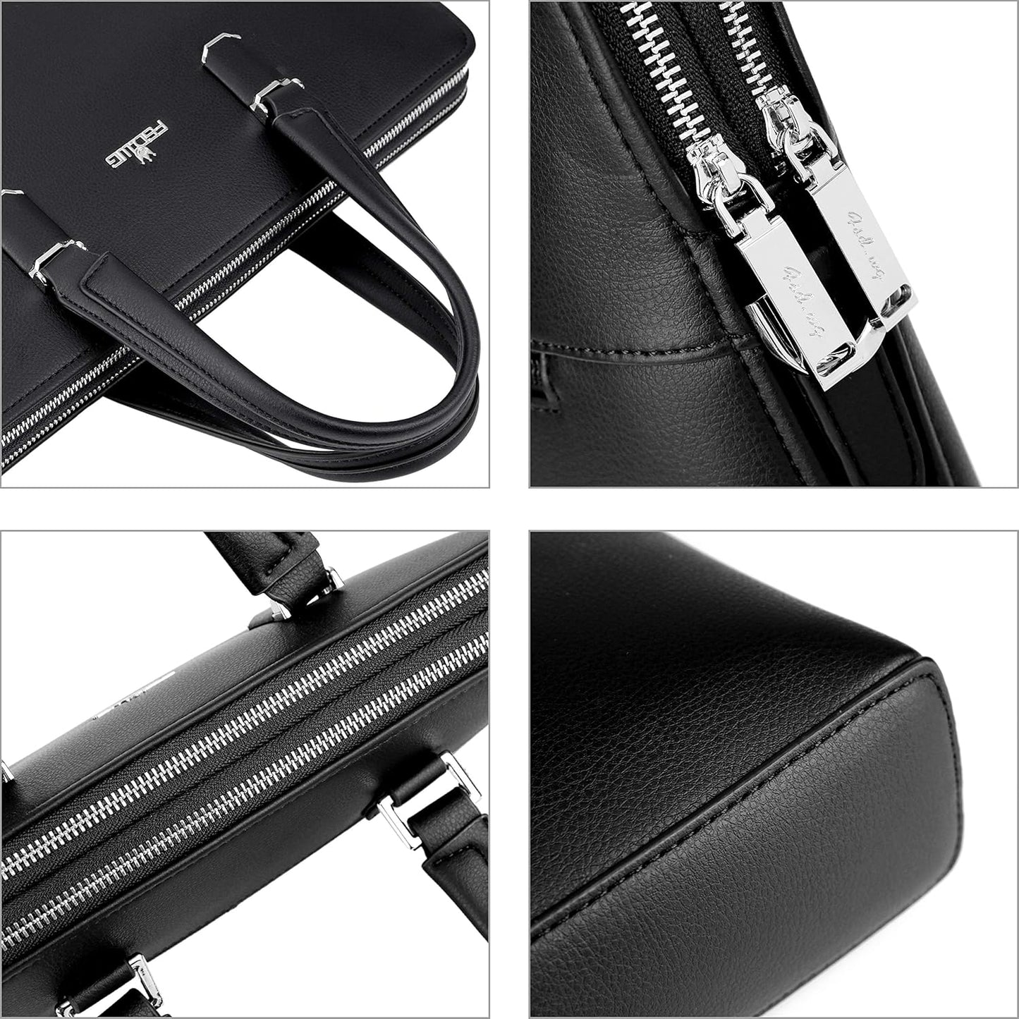FSD.WG Men's Business Bag, Lightweight, Job Hunting Bag, Men's, Leather, Commuting Bag, A4, Large Capacity, Brand