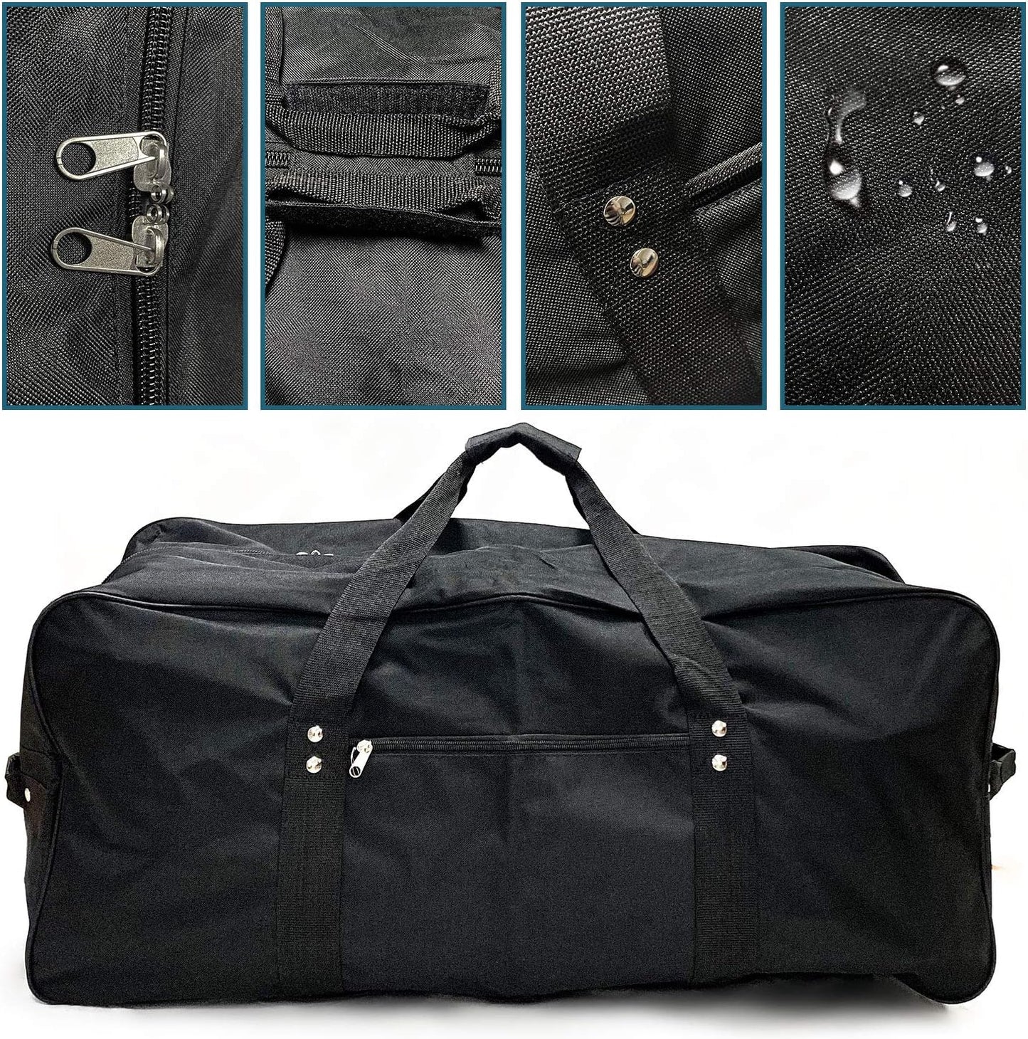 Extra Large Duffel Bag Lightweight Water Resistant Heavy Duty Duffle Bag Foldable Travel Duffle Bag (32"x14"x14" Black)