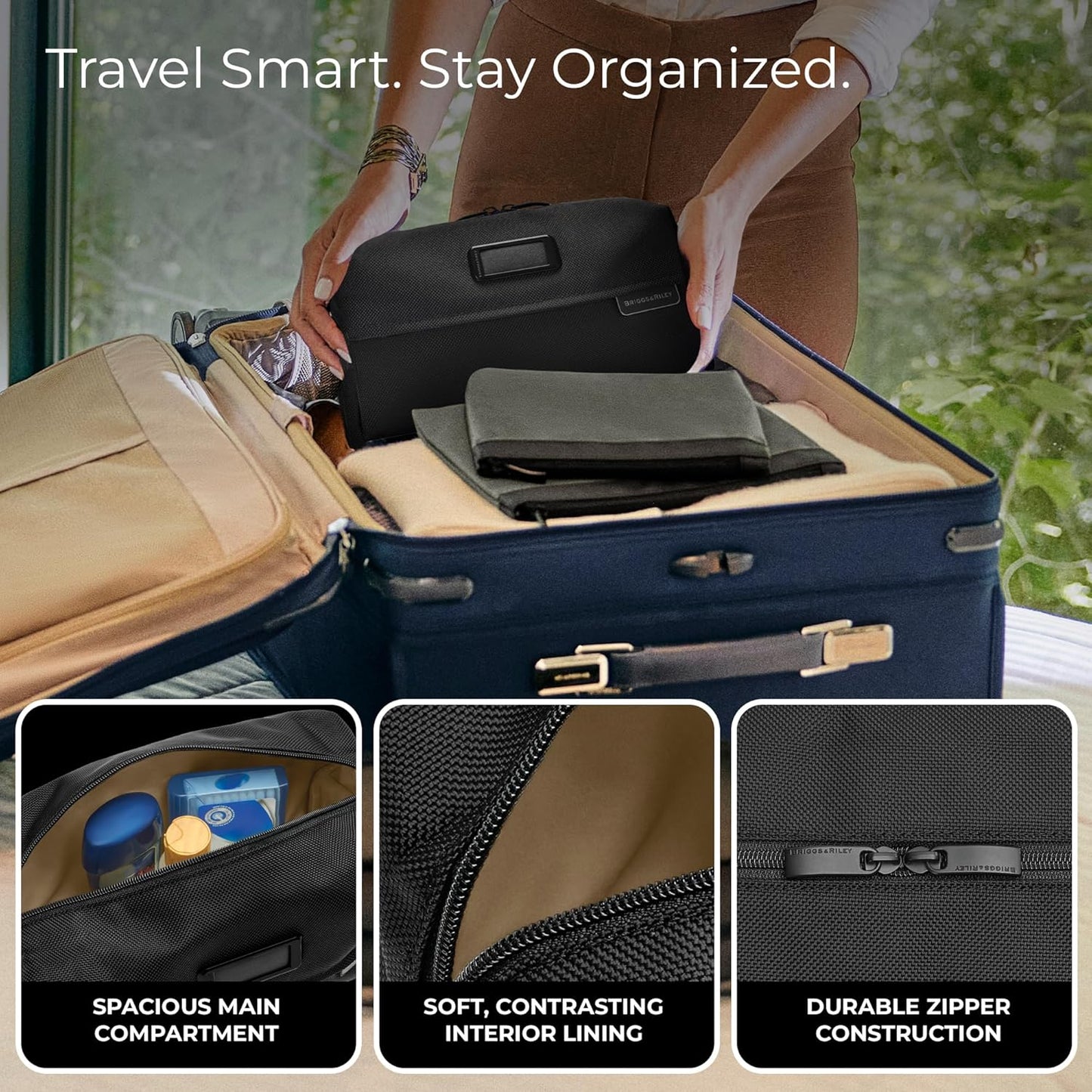 Briggs & Riley Toiletry Kit - Travel Bags for Women & Men, Organizer for Vacation, Dopp Kit for