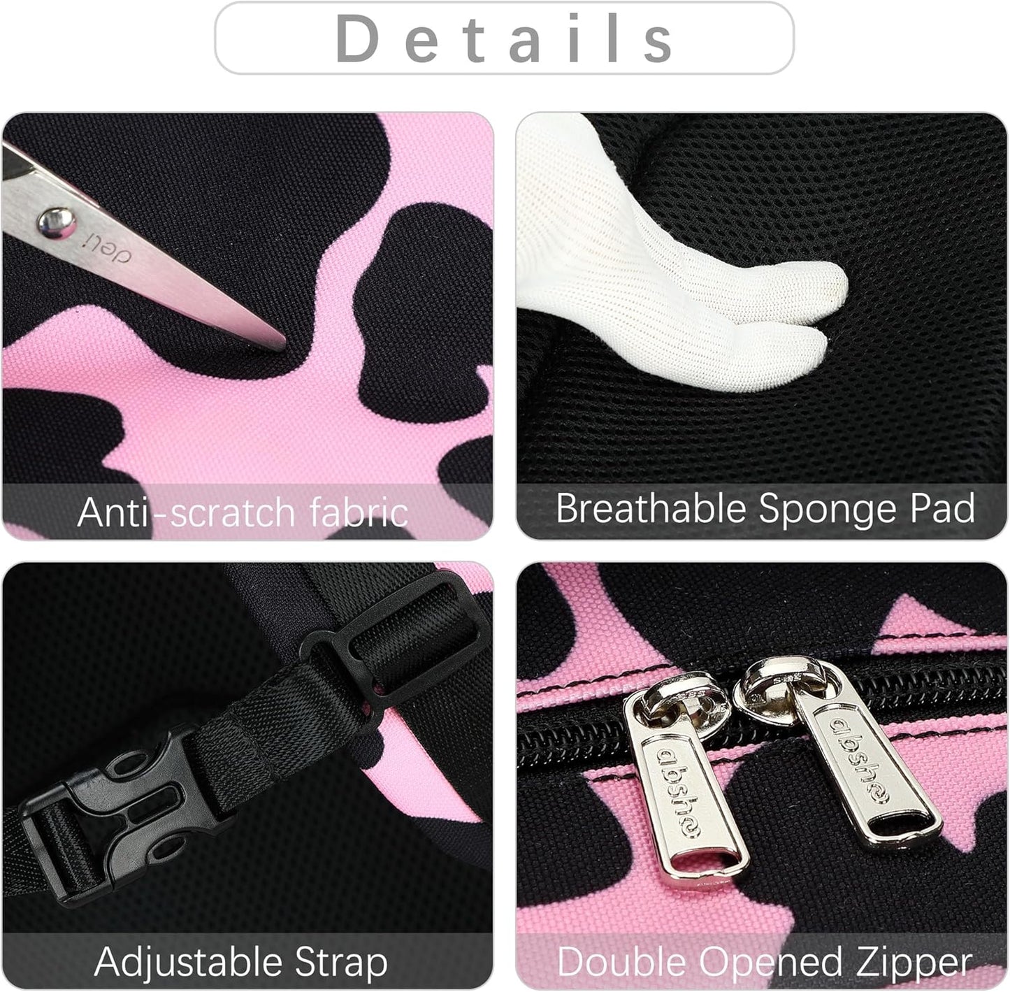 abshoo Lightweight Kids Backpack For School Girls Teens Bookbag Kindergarten Elementary School Bags (Cow Print Pink)