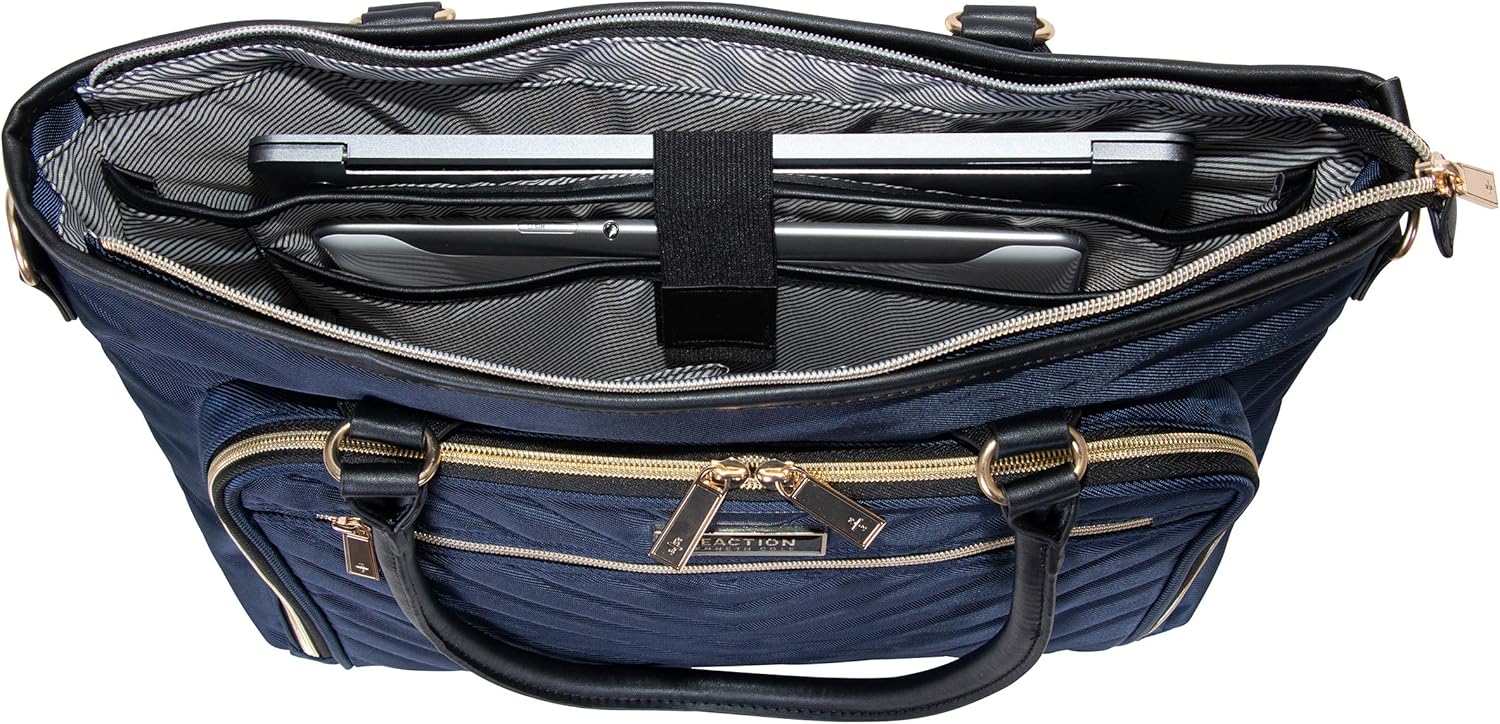 Kenneth Cole REACTION Chelsea Quilted Chevron 15" Laptop & Tablet Business Tote with Removable