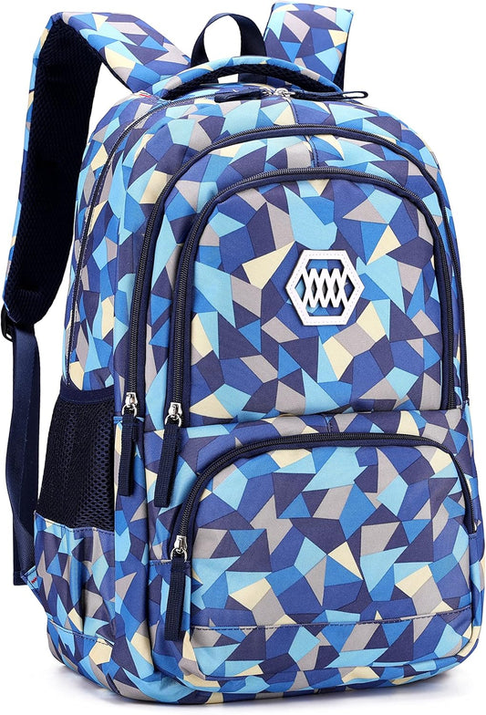 Bansusu Geometric Print Kids Backpack for Girls Boys School Bag Bookbags