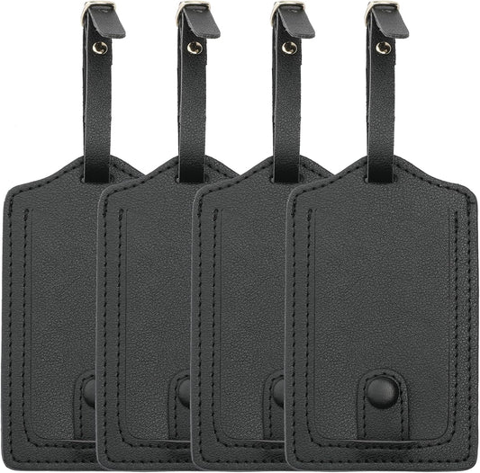 Jagucho Leather Luggage Tags for Men Women-Luggage Tags for Suitcases-Baggage Bag Tag Suitcase Labels ID Tags with Full Back Privacy Cover for Carnival Cruise Ships, Travel Tags