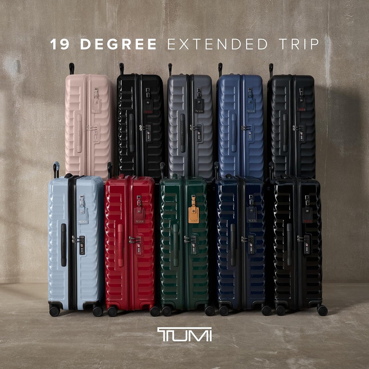 TUMI - 19 Degree Extended Trip Expandable 4 Wheel Packing Case - Durable Hard Shell Zipper Expansion Checked Bag - Suitcase - Mauve Texture