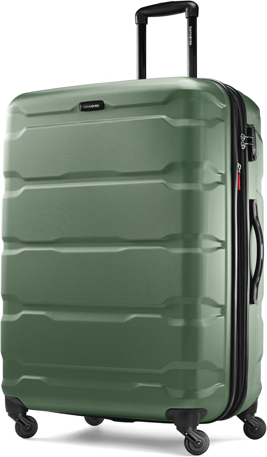 Samsonite Omni PC Hardside Expandable Luggage with Spinner Wheels, Checked-Large 28-Inch, Army Green