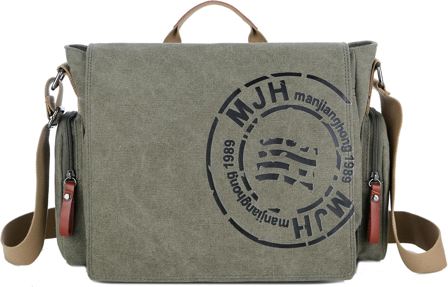 FSD.WG Satchel Messenger Bag for Men Canvas,Travel Shoulder bag 13.5" Laptop Bags