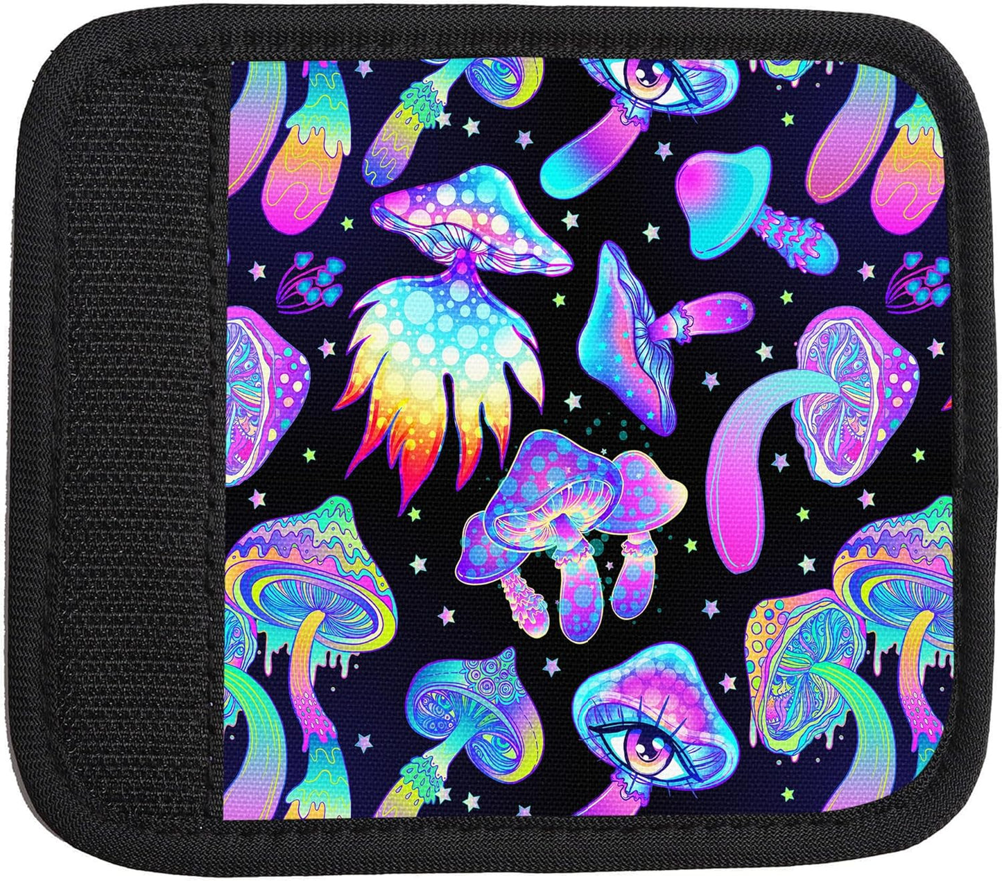 2 Pack Luggage Handle Wrap Travel Tags - Set of Luggage Tags for Suitcases, Identifiers, Marker, and Handle Covers - Cruise Accessories and Travel Gifts（Magic Mushrooms