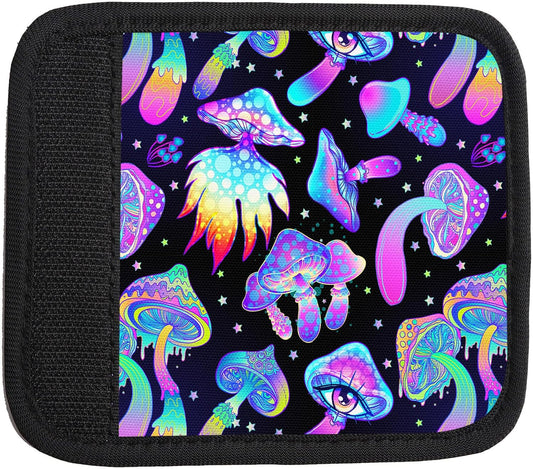 2 Pack Luggage Handle Wrap Travel Tags - Set of Luggage Tags for Suitcases, Identifiers, Marker, and Handle Covers - Cruise Accessories and Travel Gifts（Magic Mushrooms