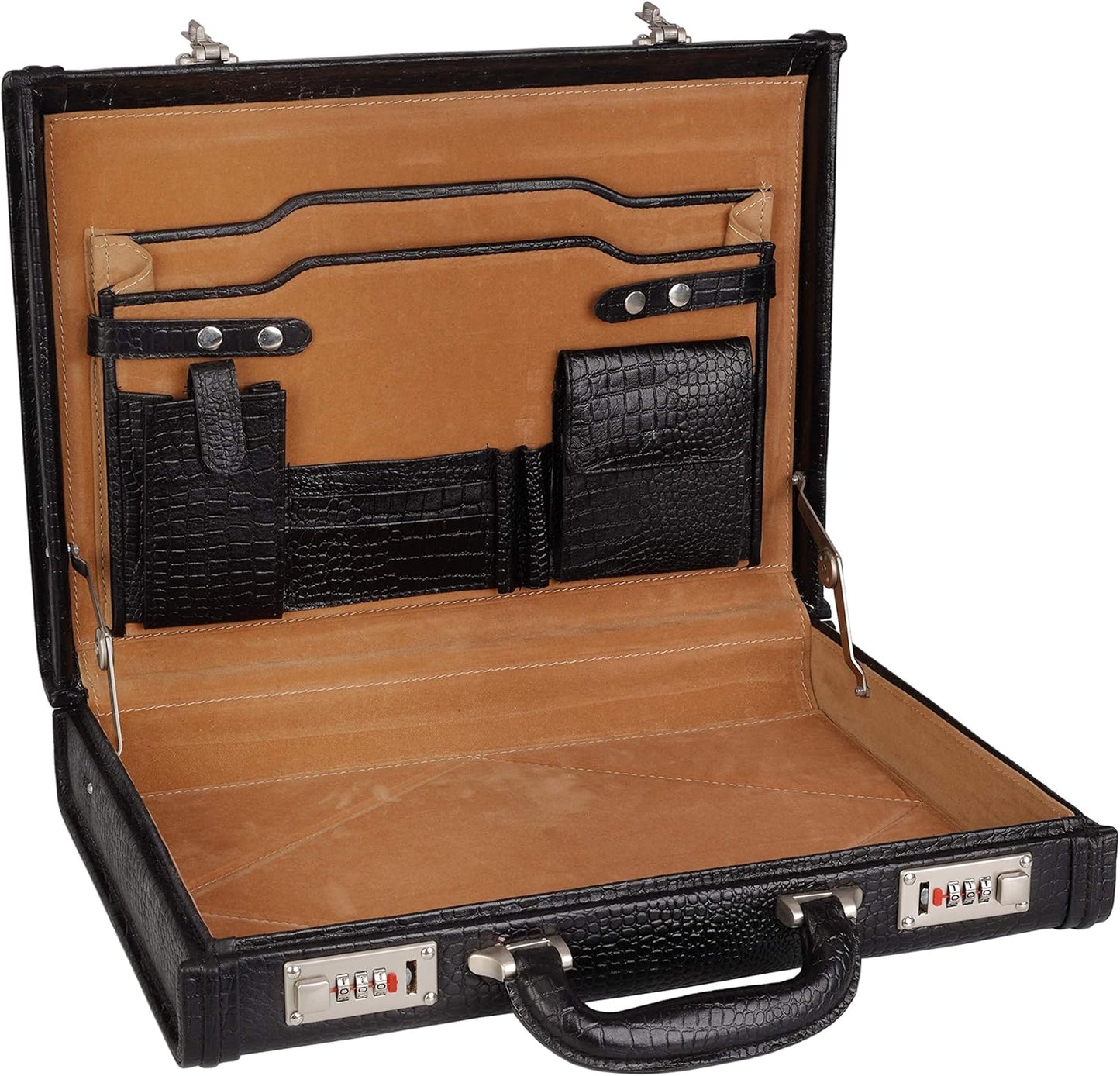 Full Grain Leather Briefcase Attache Case For Unisex Size L17xW3xH12 Inches Briefcase Bag