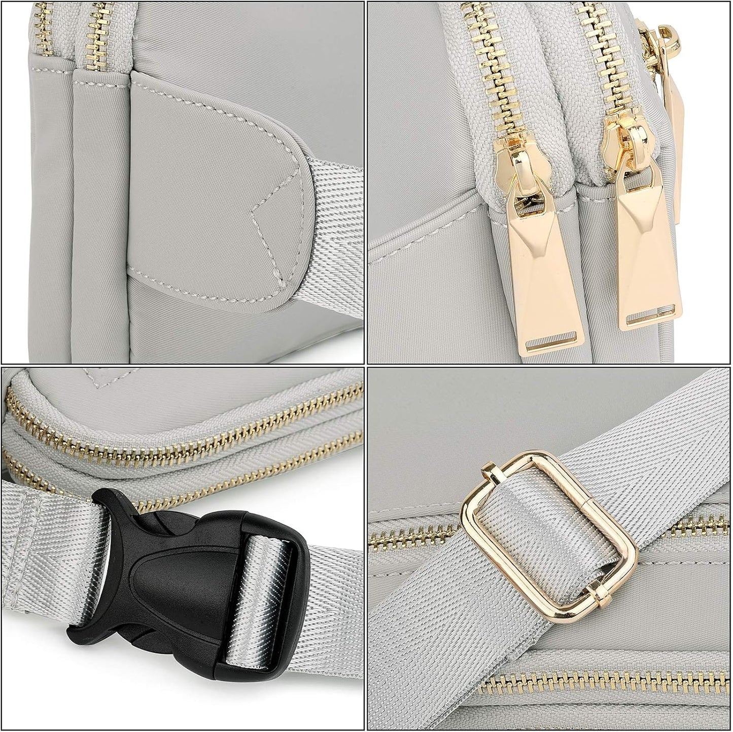 UTO Fanny Pack for Women Crossbody Trendy Fashion Belt Purse Chest Waist Hip Bumbag for Outdoor Shopping Travel Hiking
