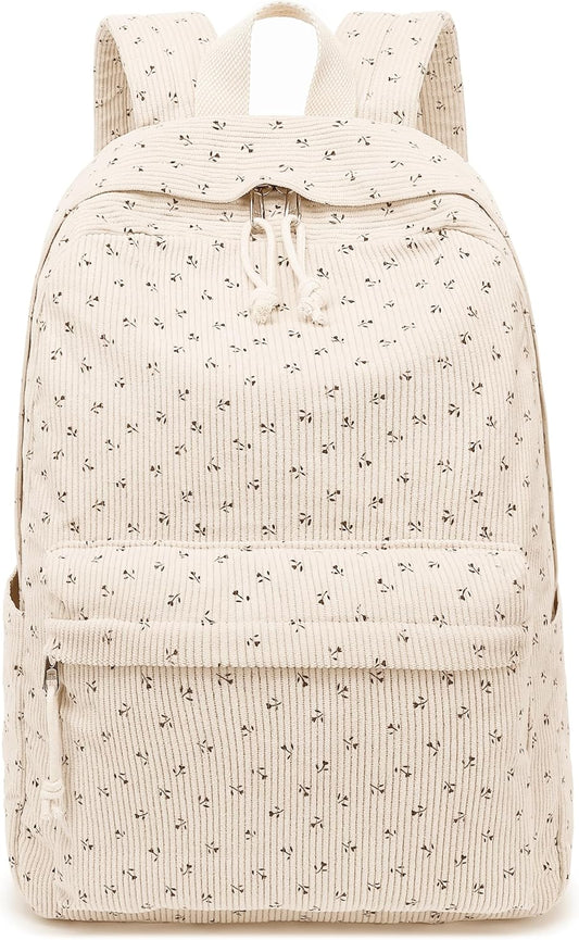 School Backpack for Teen Girls Bookbags Elementary High School Corduroy Laptop Bags Women Travel Daypacks