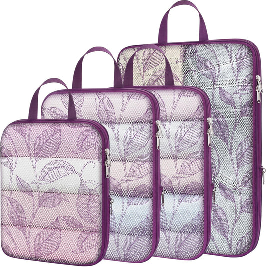 Cambond Compression Packing Cubes for Travel Women - Travel Bags Luggage Organizers Travel Essentials Compression Cubes for Travel Carry on Suitcases Organizer