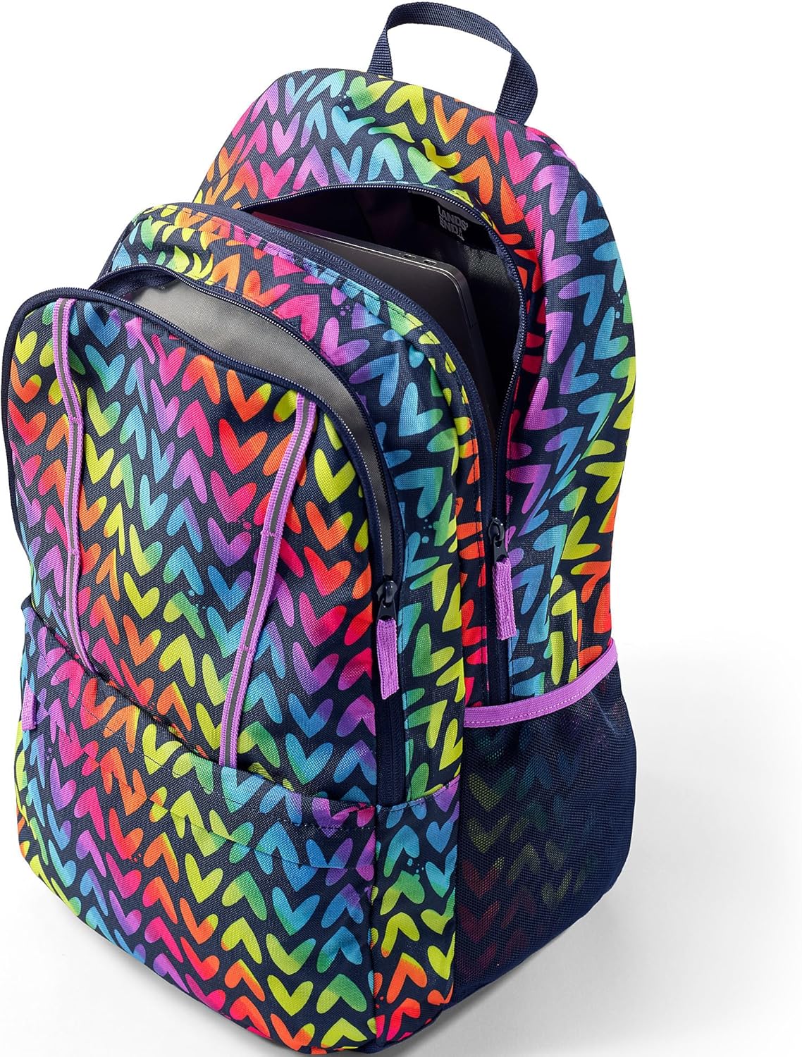 Lands' End Kids' ClassMate Backpack Teal Shadow/blue Colorblock Large