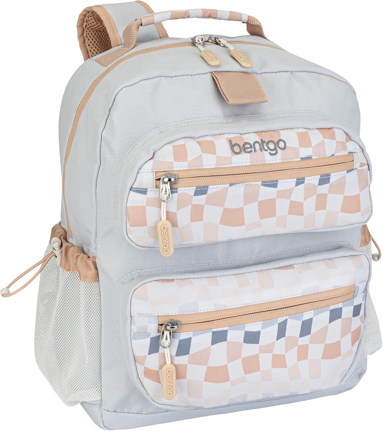 Bentgo Kids Backpack (Whimsy & Wonder Collection) - Lightweight 14’’ for School, Travel & Daycare - Ideal for Kids 4+, Durable & Water-Resistant, Roomy Interior, Loop for Lunch Bag (Checker Gradient)