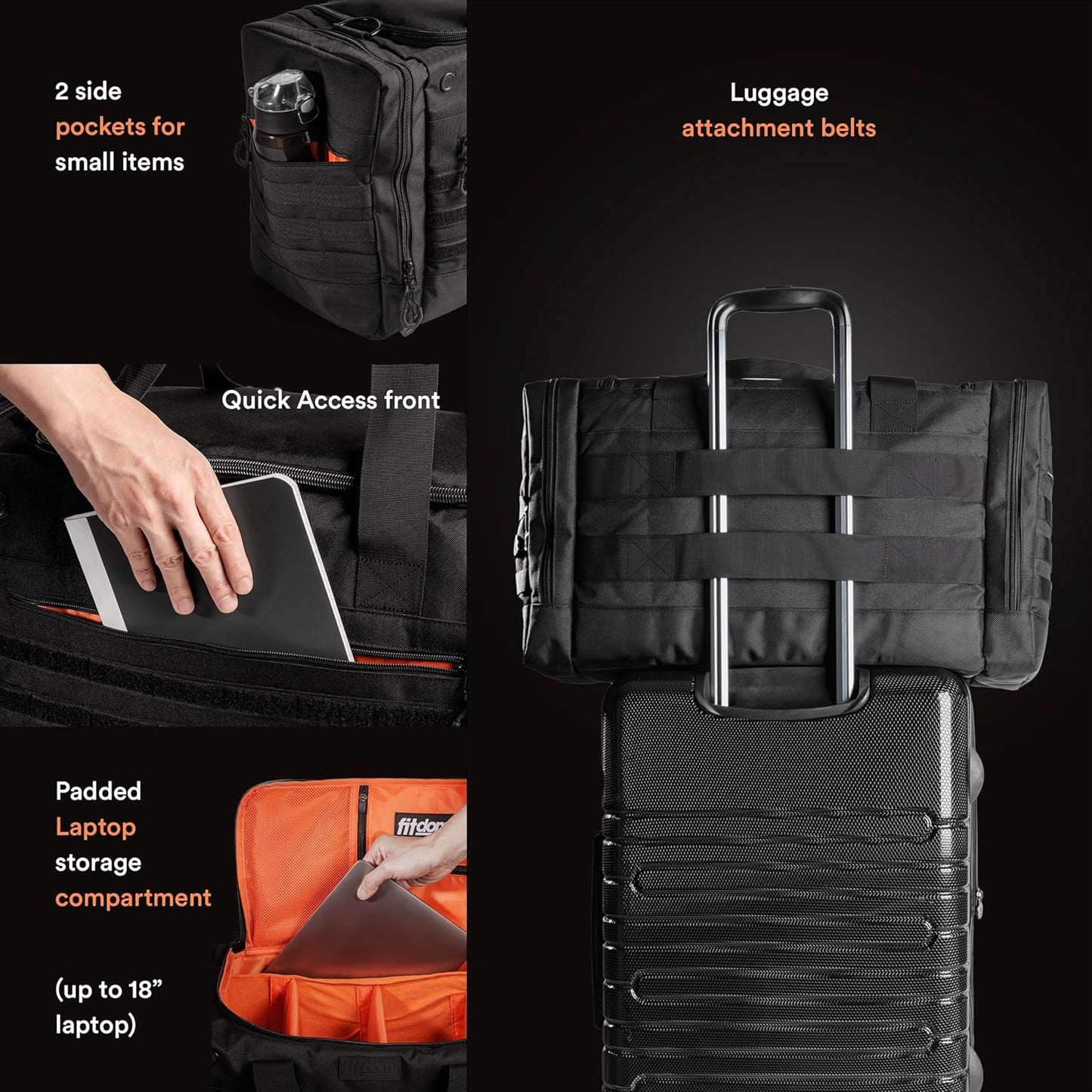 Fitdom Sneaker Bag for Travel, Sneakerhead gift, Sneaker Duffle Outdoor Sports Gym Bag, A Multi-functional Duffel Bag with 3 Adjustable Dividers, & Shoulder Strap. TSA Carry-On Size Approved