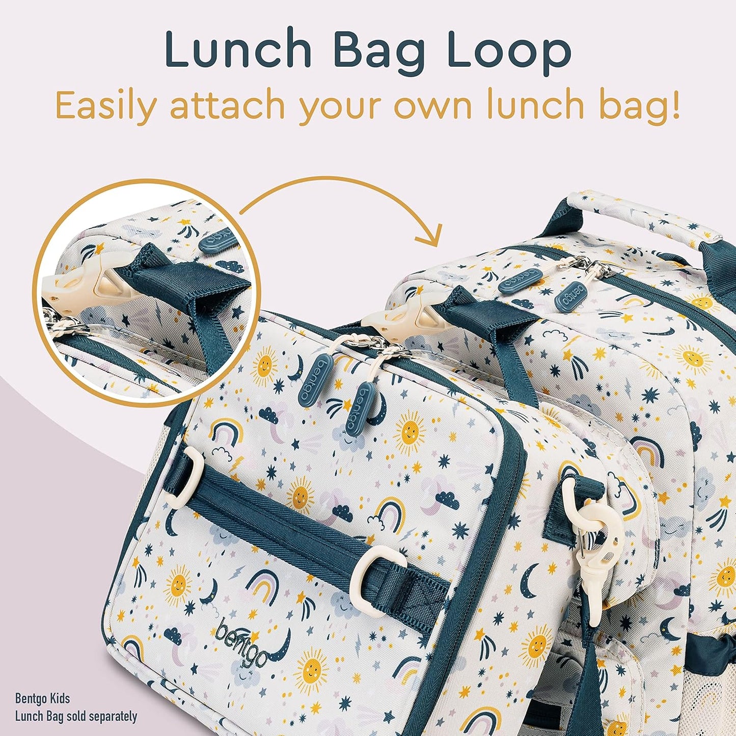 Bentgo Kids Backpack - Lightweight 14” Backpack in Fun Prints for School, Travel, & Daycare, Ideal