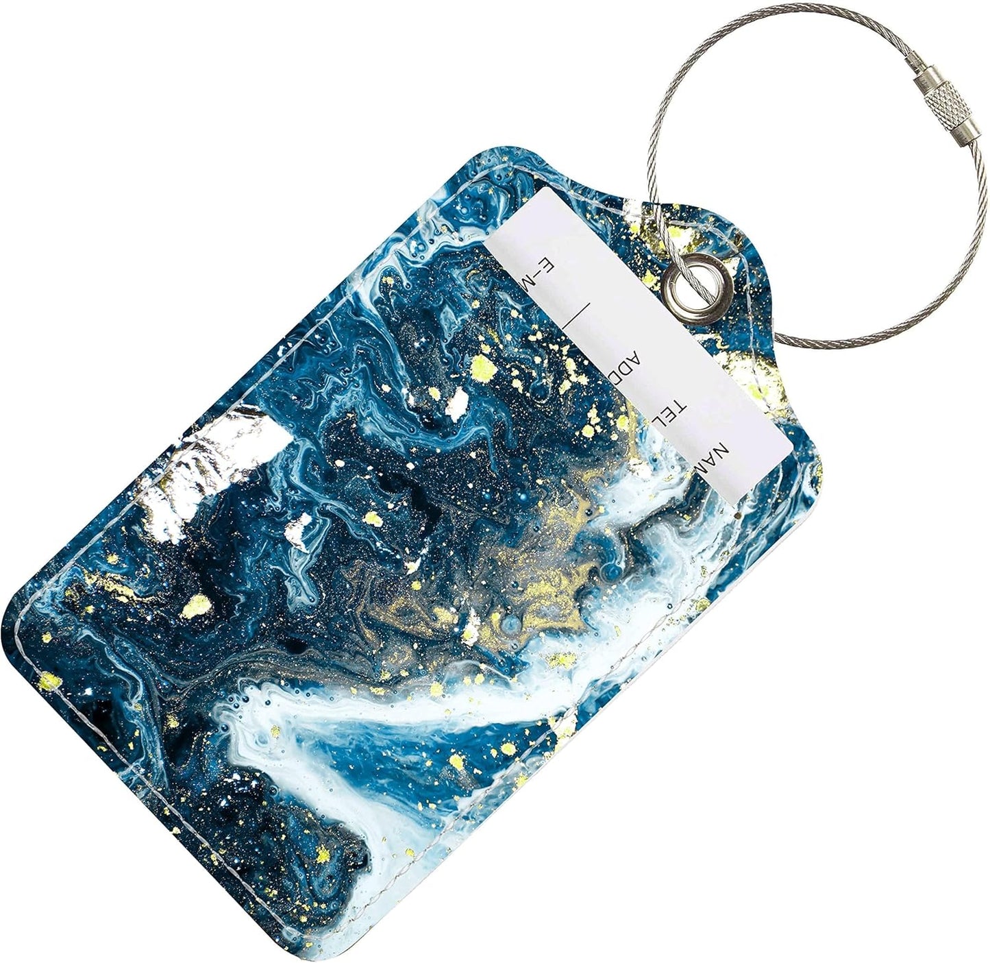 Luggage Tags for Suitcases, 2 Pack Cute PU Leather Suitcase Tag Identifiers TSA Approved with