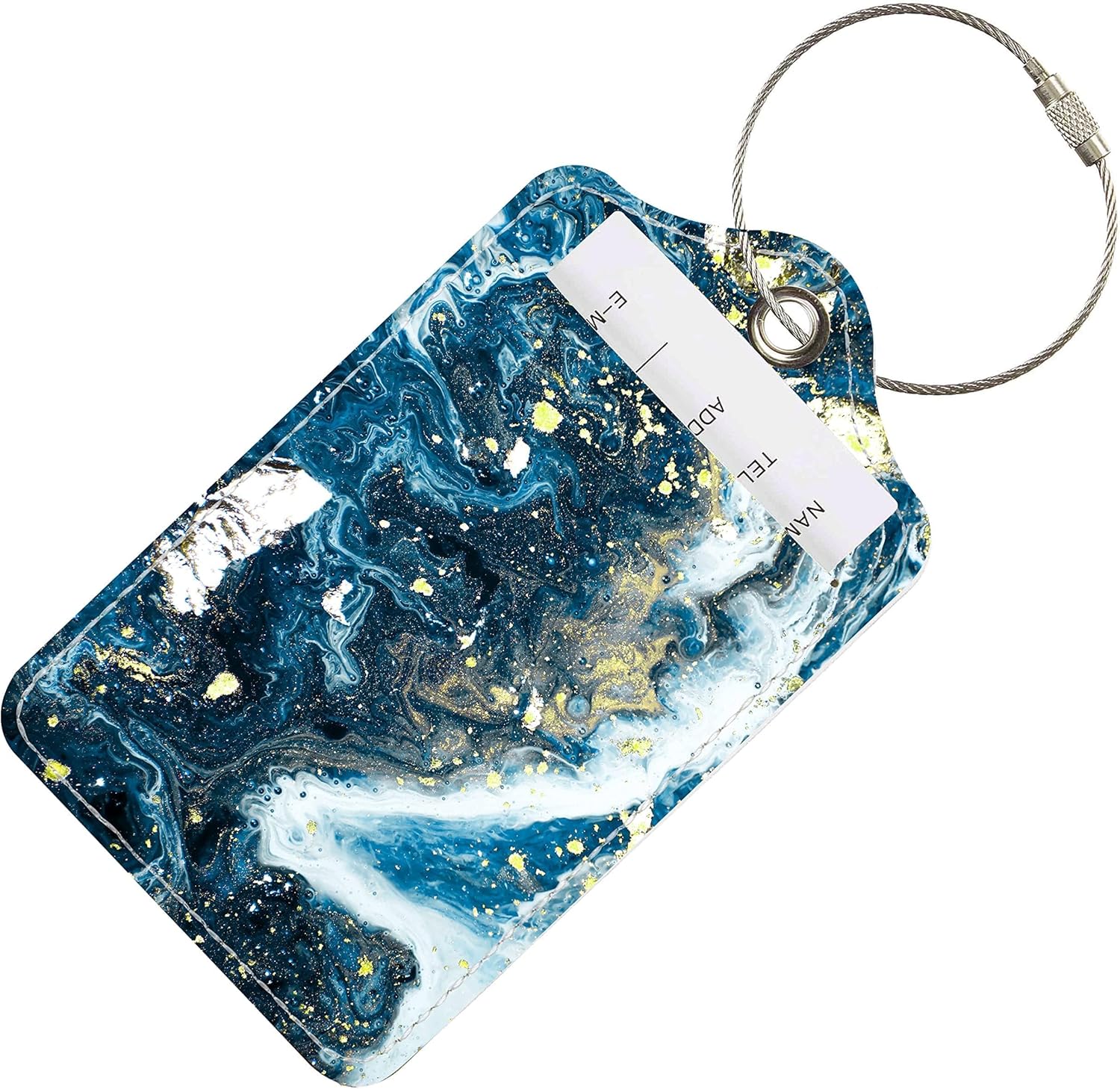 Luggage Tags for Suitcases, 2 Pack Cute PU Leather Suitcase Tag Identifiers TSA Approved with