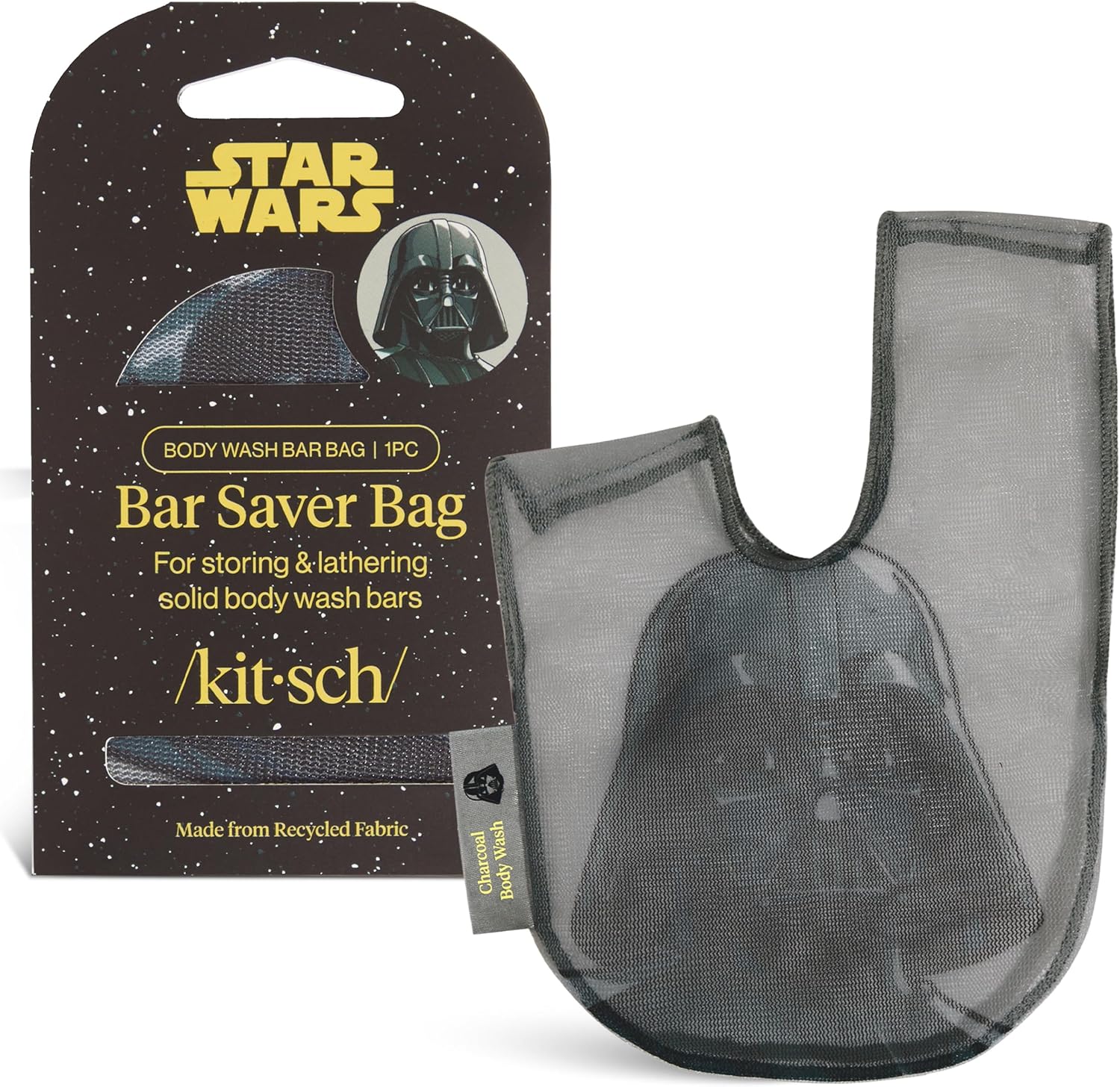 Kitsch x Star Wars Darth Vader Soap Saver Bag – Patented Mesh Bag Soap Holder for Body Wash Bar