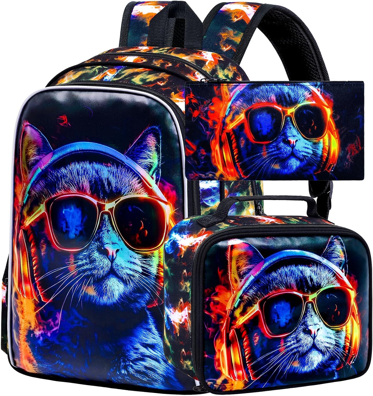 3Pcs Backpack for Boys, 17" Kids Bookbag with Lunch Box, School Backpacks for Elementary Preschool